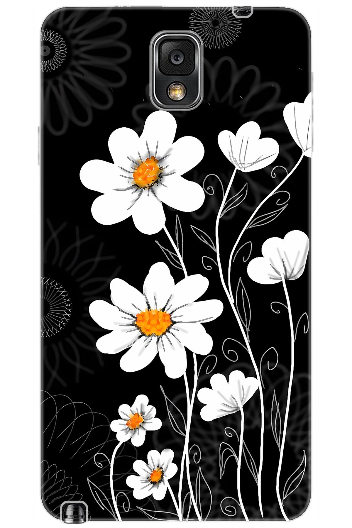 Ceppare Samsung Galaxy Note 3 (SM-N9000Q) Uyumlu Kılıf Desenli Silikon Papatya STK:693 CP-erpk10E