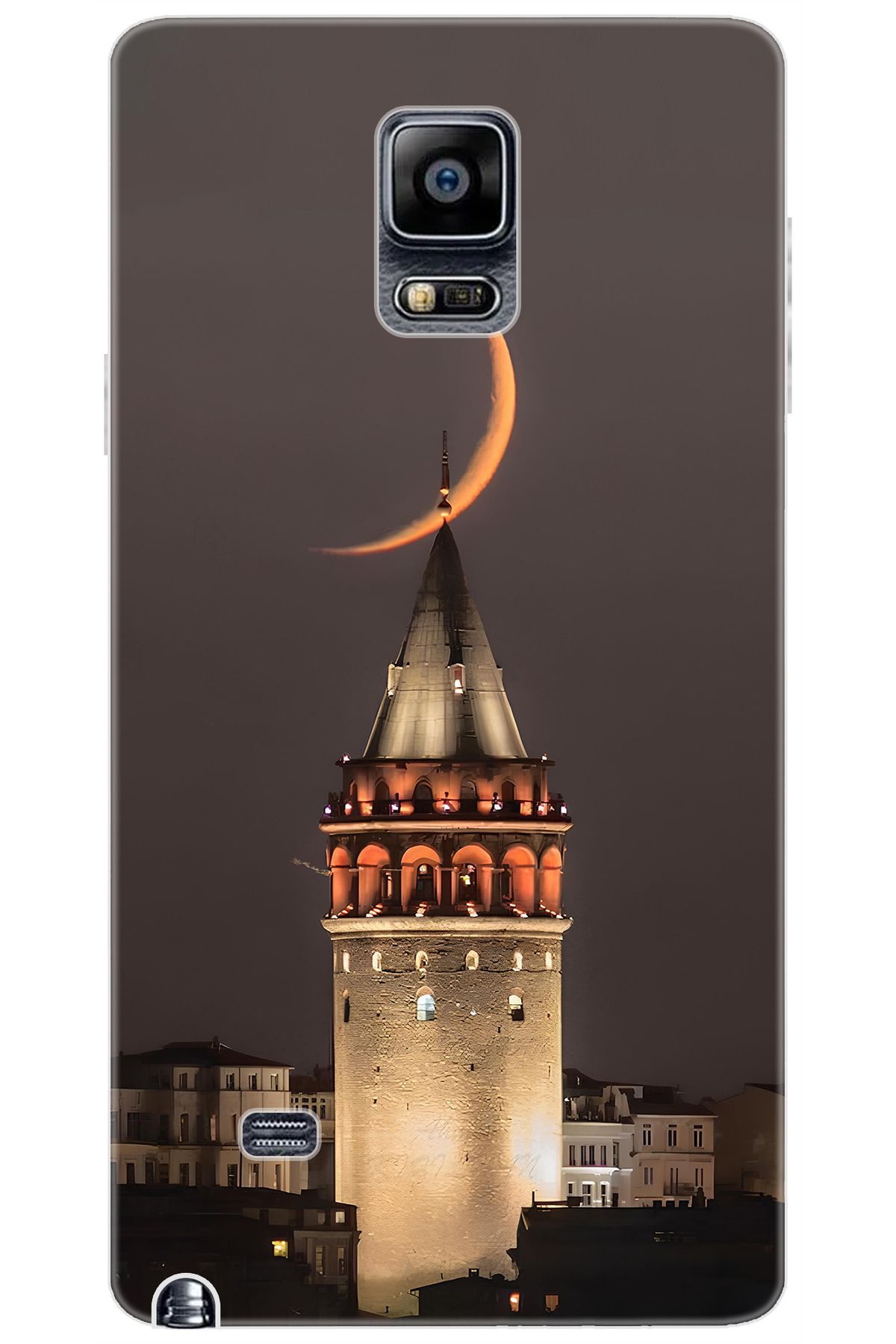 Ceppare Samsung Galaxy Note 4 (SM-N910F) Uyumlu Kılıf Desenli Silikon Galata Kulesi STK:673 CP-ku8rsB5