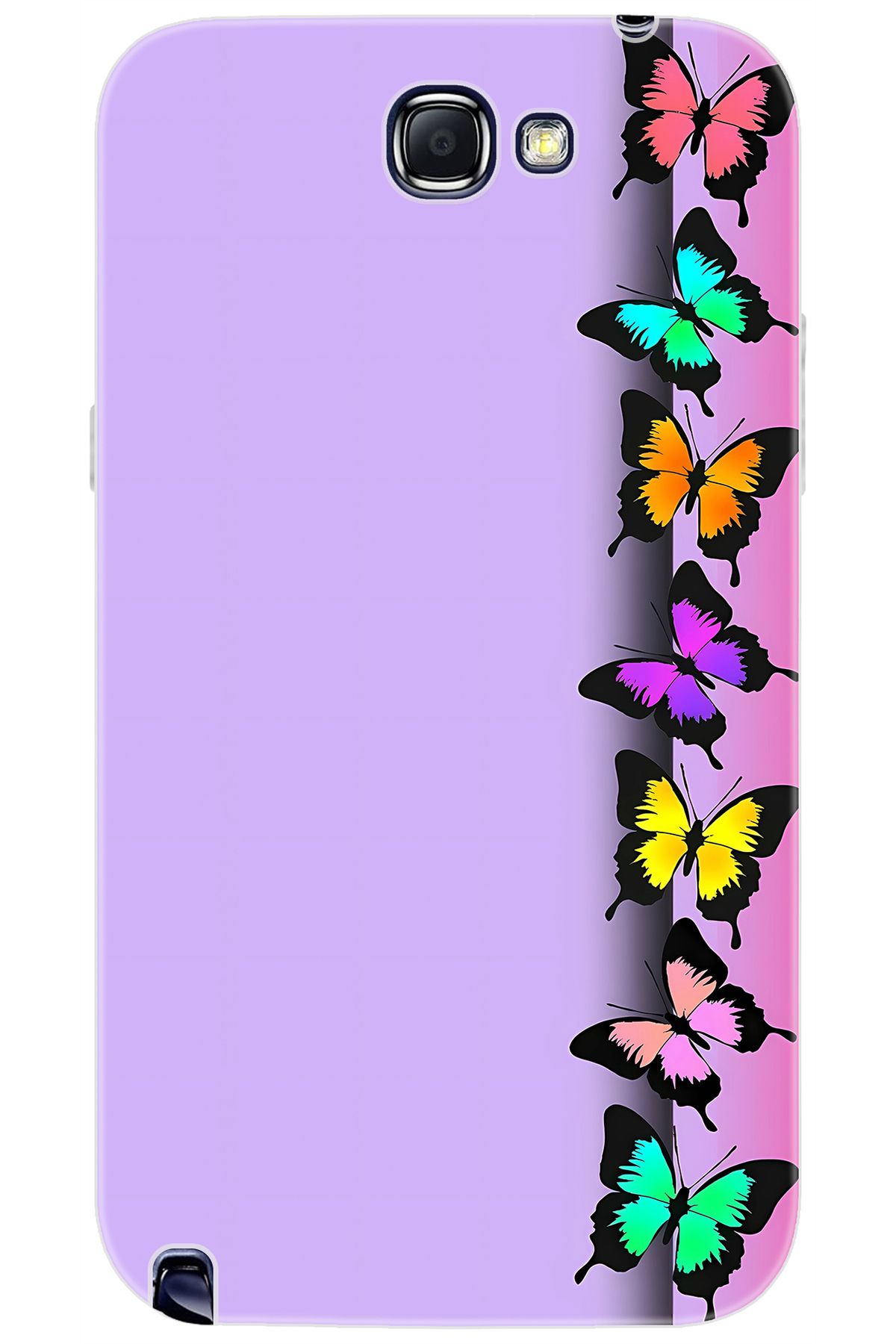 Ceppare Samsung Galaxy Note 2 (GT-N7100) Uyumlu Kılıf Desenli Silikon Kelebek STK:671 CP-N2lp2Wj