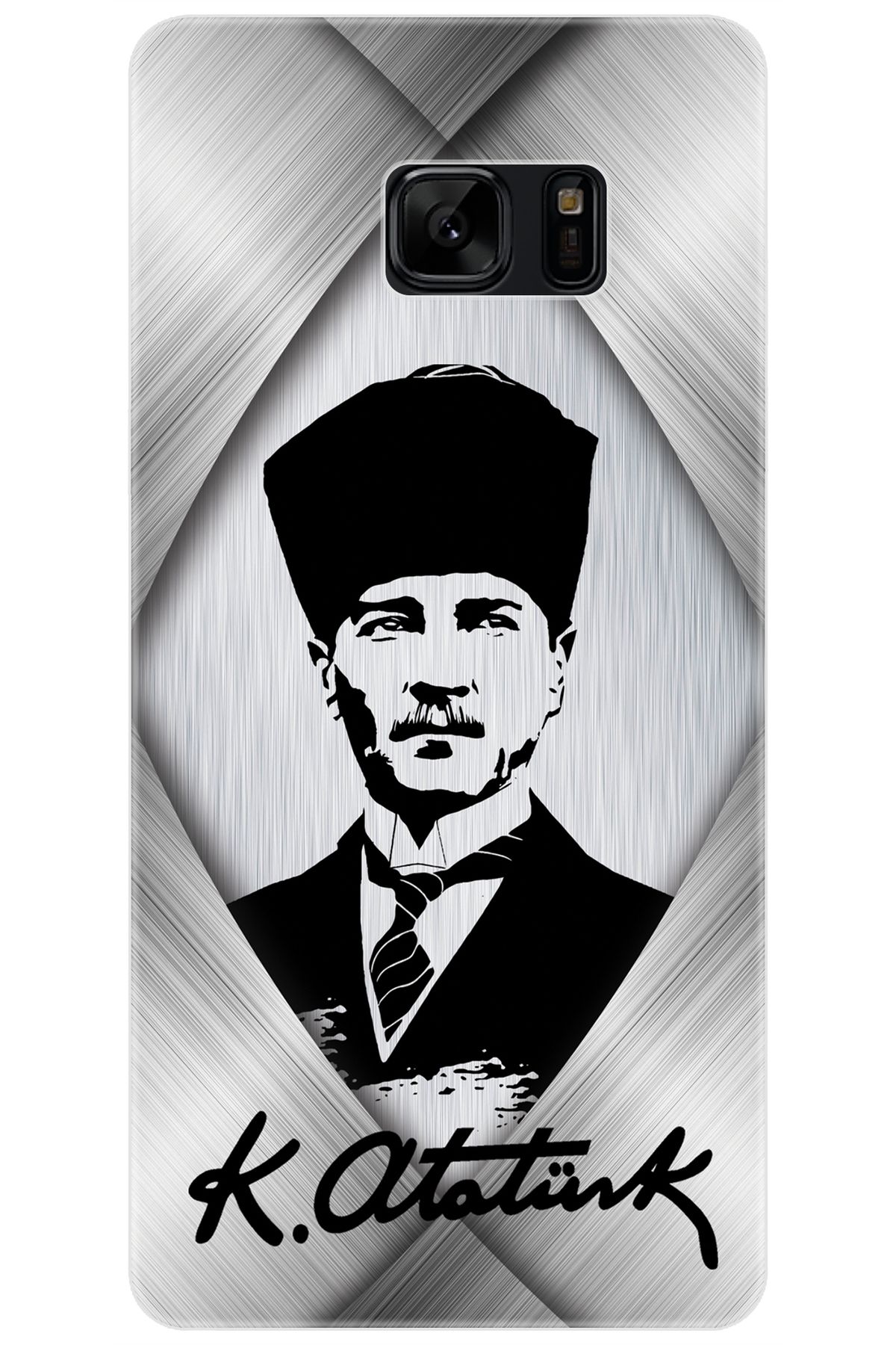 Ceppare Samsung Galaxy Note FE (SM-N935F) Uyumlu Kılıf Desen İnce Silikon Atatürk Tasarım STK:402 CP-2pNHSSc