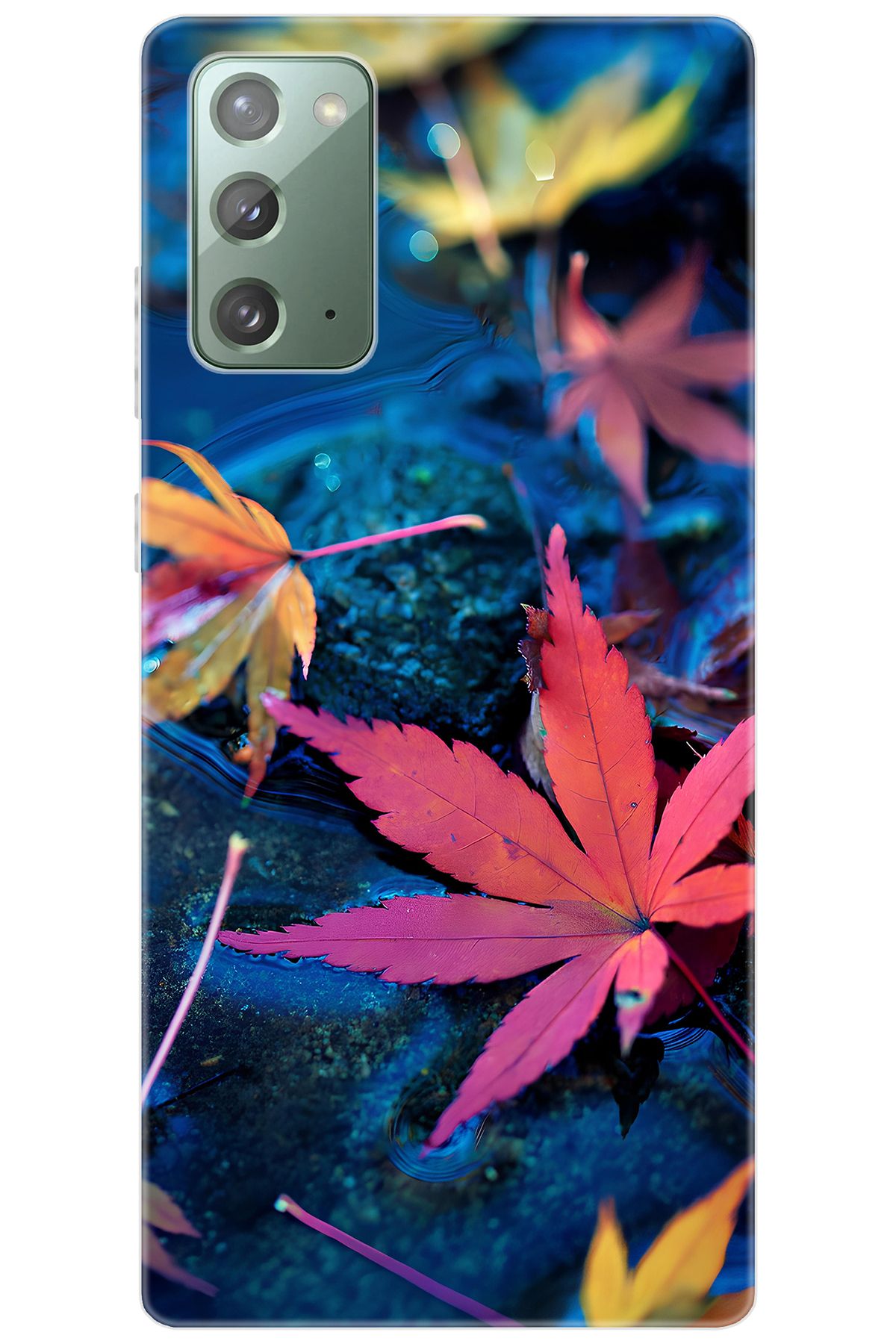 Ceppare Samsung Galaxy Note 20 (SM-N980F) Uyumlu Kılıf Desenli Silikon Yapraklar STK:702 CP-GldqR5q
