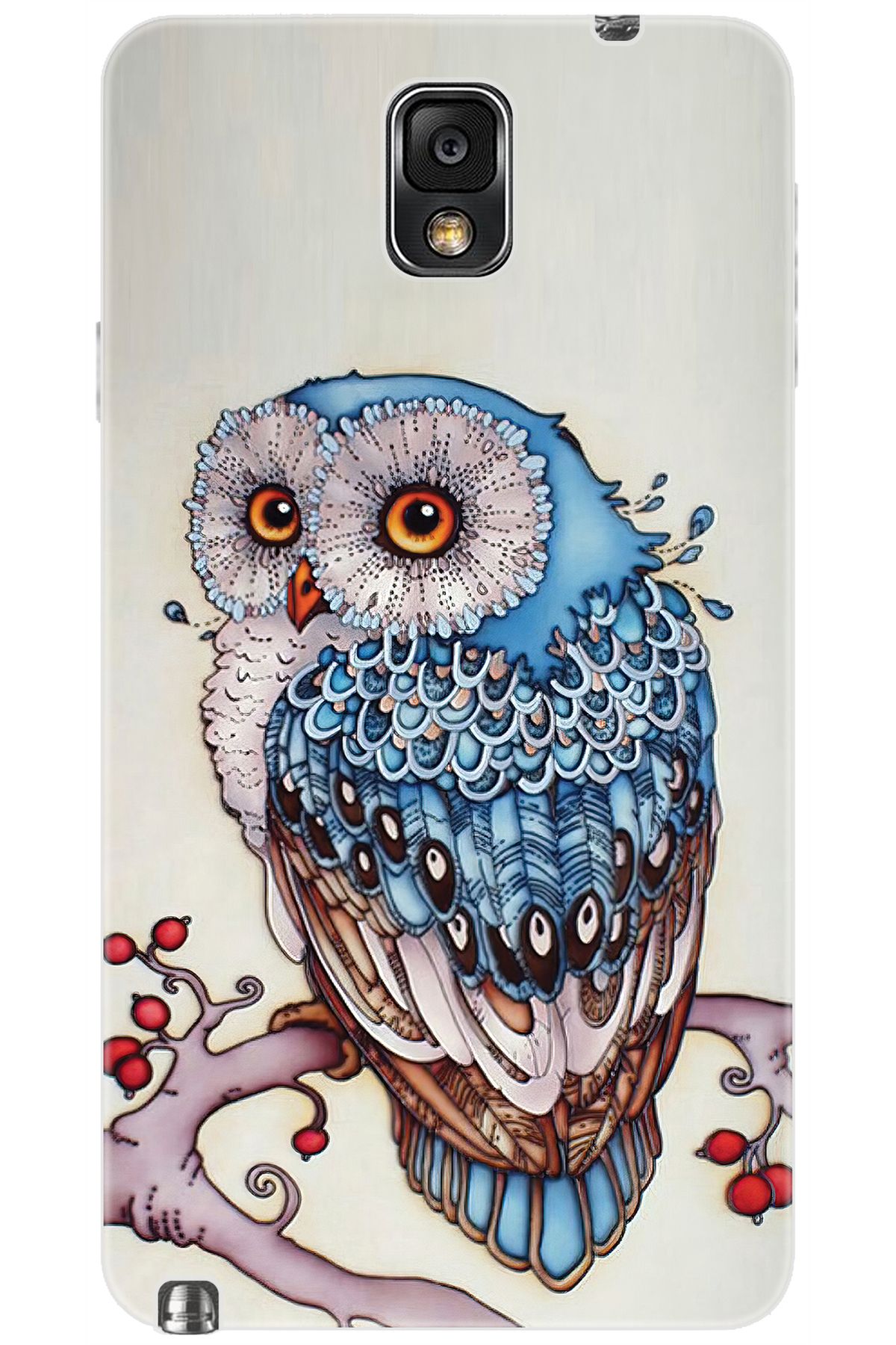 Ceppare Samsung Galaxy Note 3 (SM-N9000Q) Uyumlu Kılıf Desenli Silikon Baykuş STK:563 CP-Js53VgZ