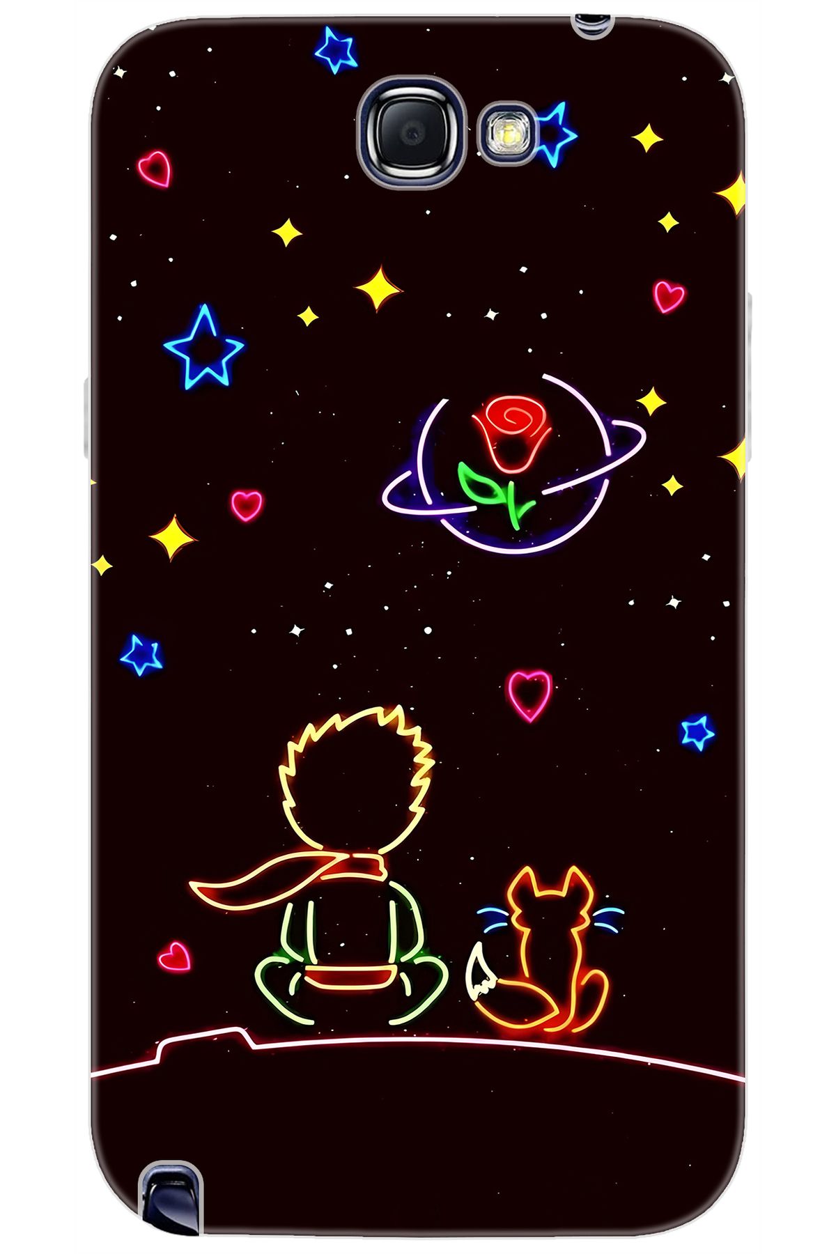 Ceppare Samsung Galaxy Note 2 (GT-N7100) Uyumlu Kılıf Desenli Silikon Küçük Prens STK:642 CP-OFd7G0w