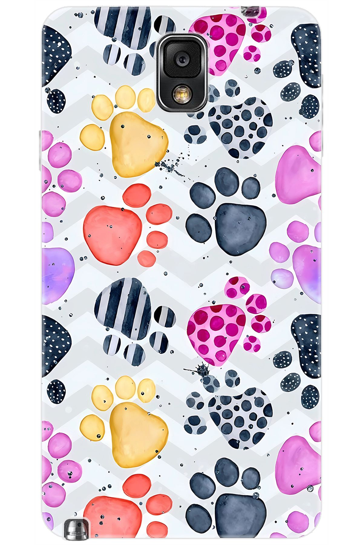 Ceppare Samsung Galaxy Note 3 (SM-N9000Q) Uyumlu Kılıf Desenli Silikon Renkli Patiler STK:670 CP-l9oMFOW