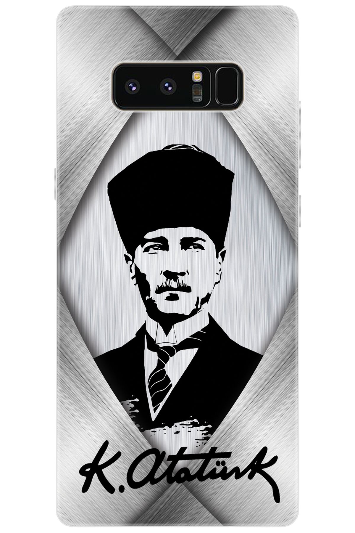 Ceppare Samsung Galaxy Note 8 (SM-N950F) Uyumlu Kılıf Desenli Silikon Atatürk Tasarım STK:402 CP-QtQS72x