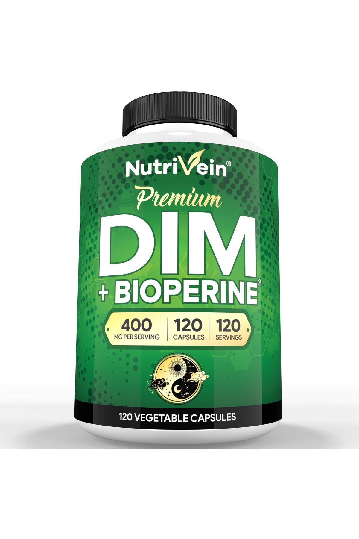 nutrivein DIM Supplement 400mg Diindolylmethane Plus Bioperine - 120 Caps