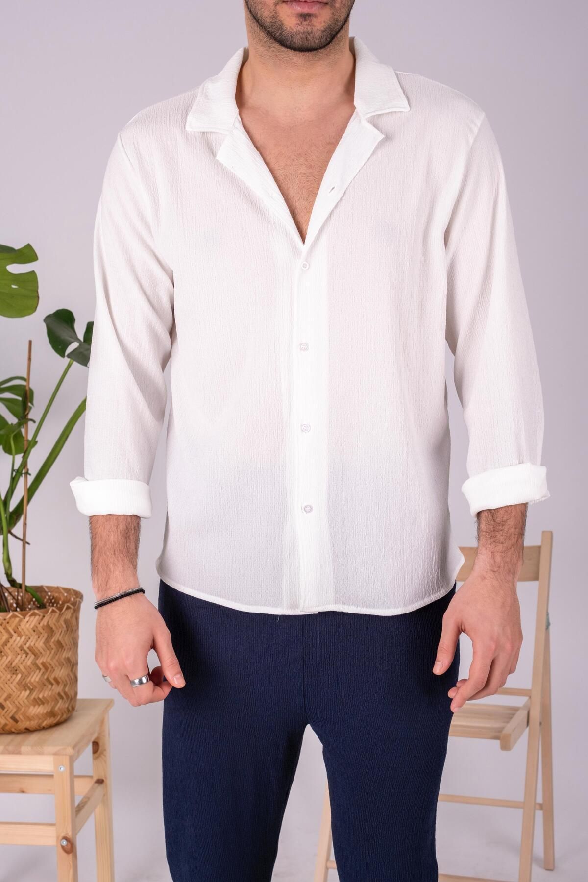 JAMPY Erkek Keten Gömlek Takım Özel Üretim Ferah Oversize Bürümcük Kumaş Alt Üst Gömlek Jogger Takım