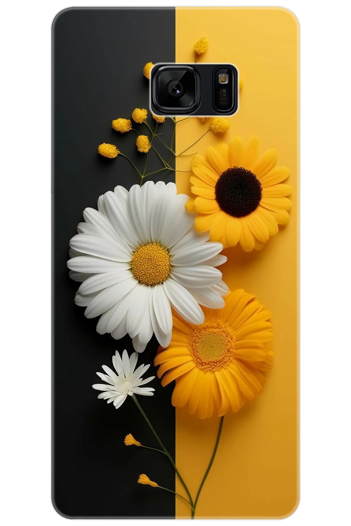 Ceppare Samsung Galaxy Note FE (SM-N935F) Uyumlu Kılıf Desen İnce Silikon Papatya Serisi STK:737 CP-05JfIyP