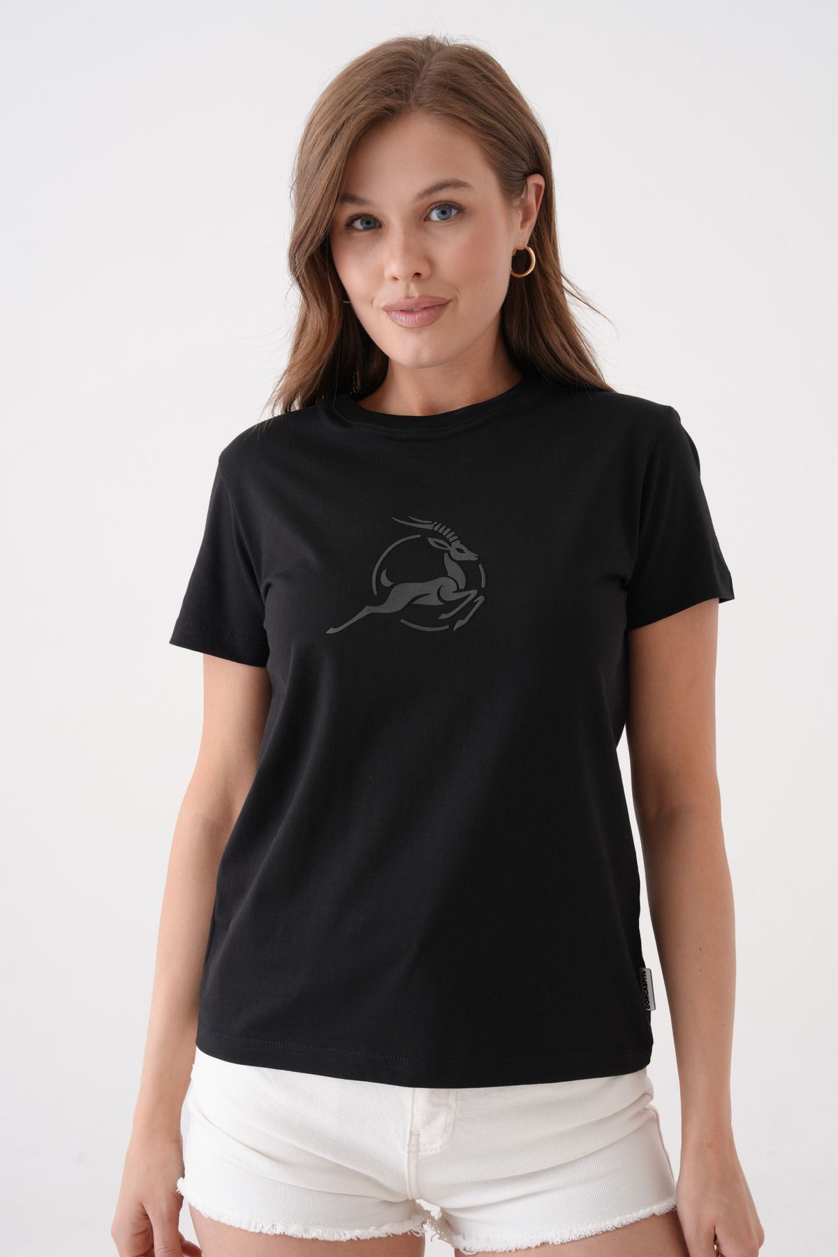 DORCASFIT Stealth Grace | Yüksek Kabartma Baskılı Siyah T-Shirt
