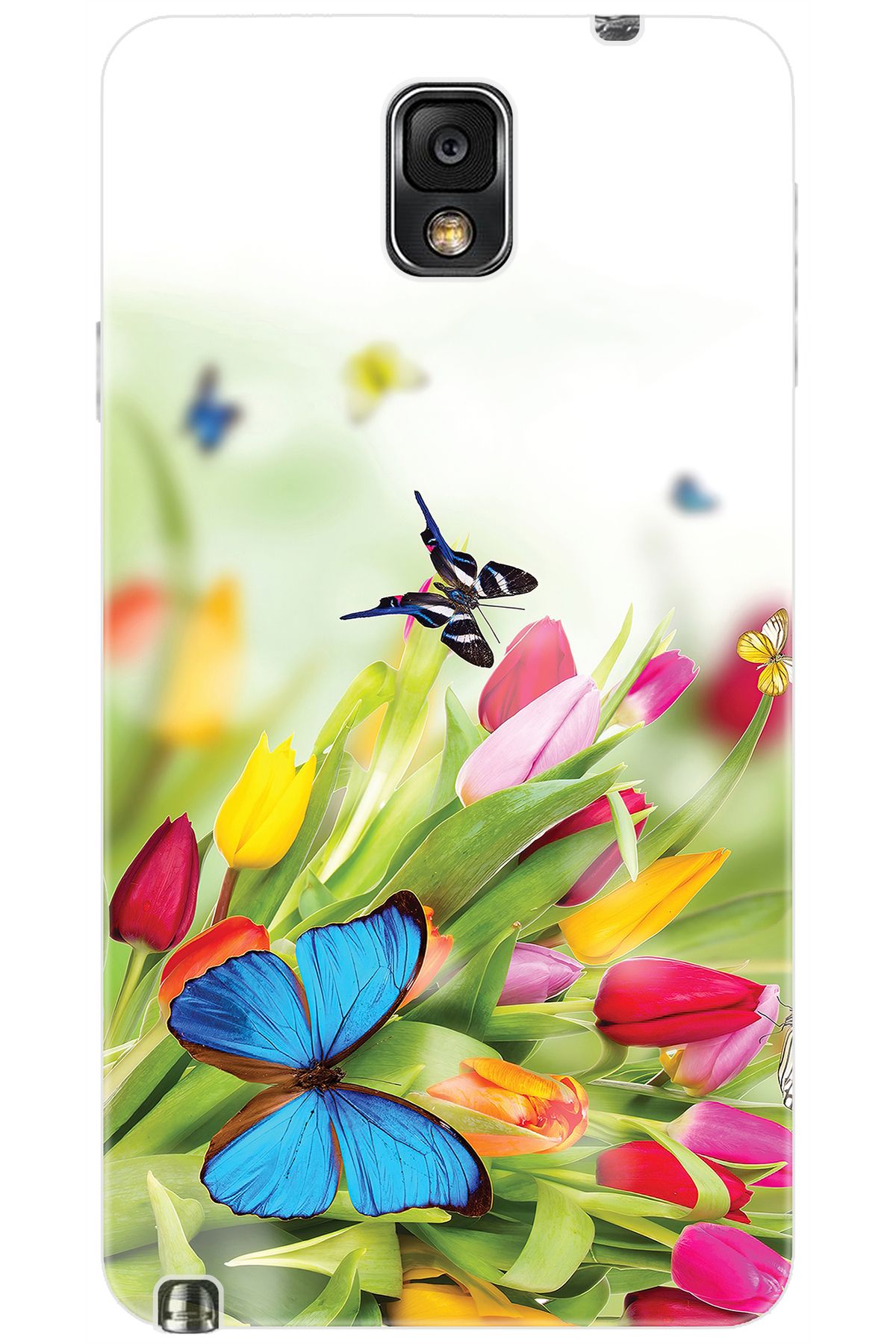 Ceppare Samsung Galaxy Note 3 (SM-N9000Q) Uyumlu Kılıf Desenli Silikon Kelebekler STK:542 CP-JhiKUEs