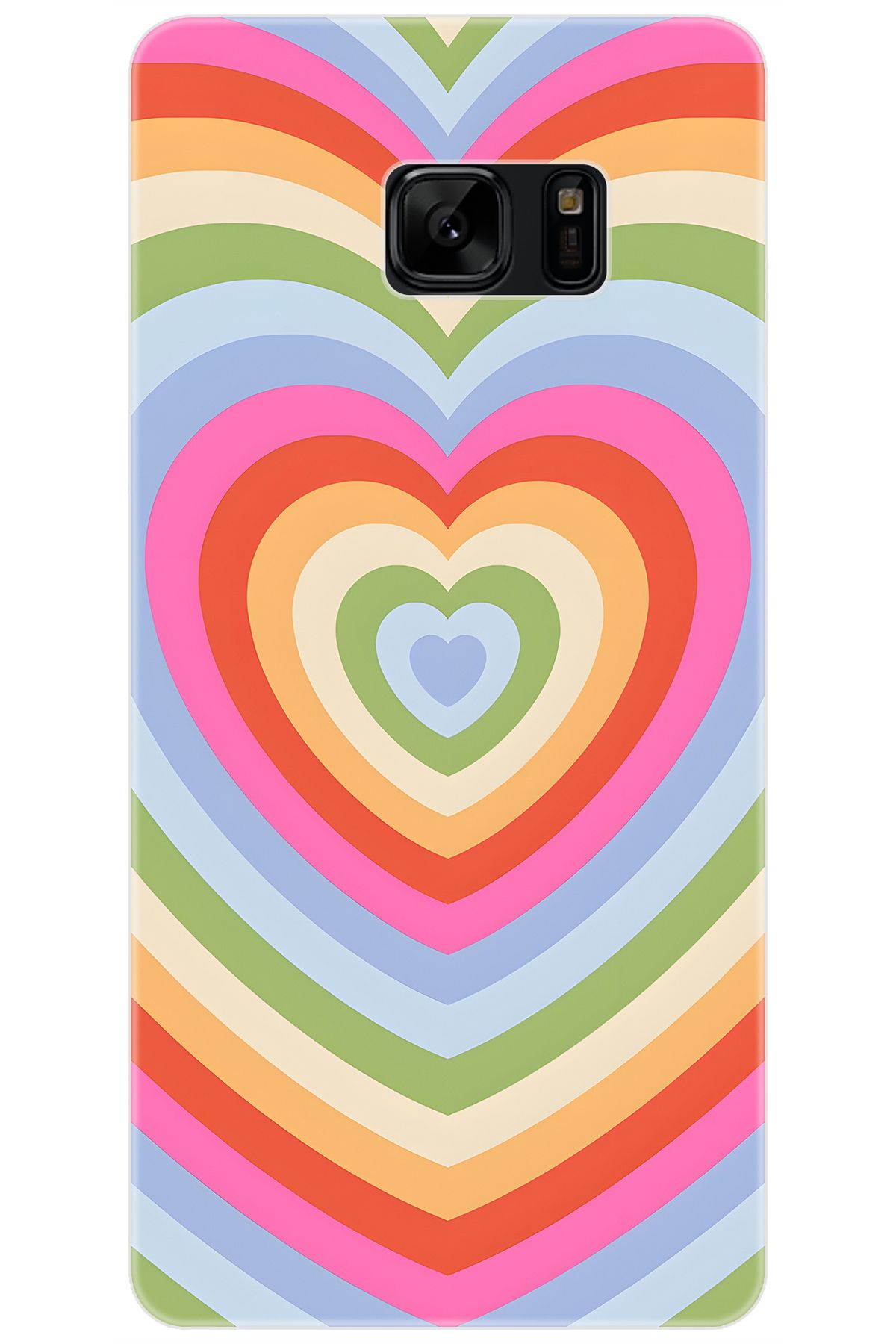 Ceppare Samsung Galaxy Note FE (SM-N935F) Uyumlu Kılıf Desen İnce Silikon Renkli Kalpler STK:1019 CP-3R2oLV2