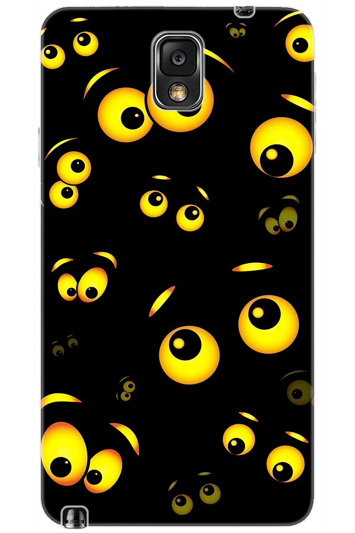 Ceppare Samsung Galaxy Note 3 (SM-N9000Q) Uyumlu Kılıf Desenli Silikon Emoji Gözler STK:746 CP-r5RKJ4f
