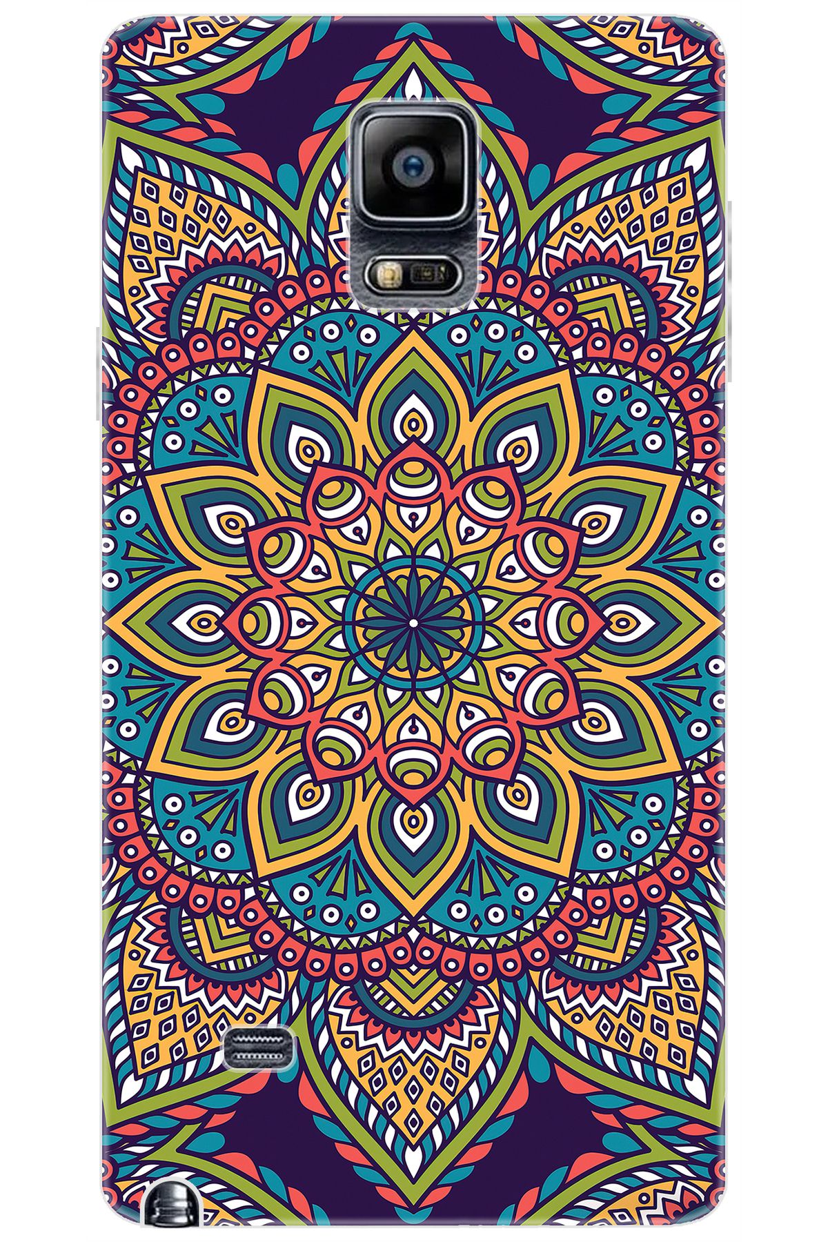 Ceppare Samsung Galaxy Note 4 (SM-N910F) Uyumlu Kılıf Desenli Silikon Mandala Vektör STK:502 CP-B3RJAuS