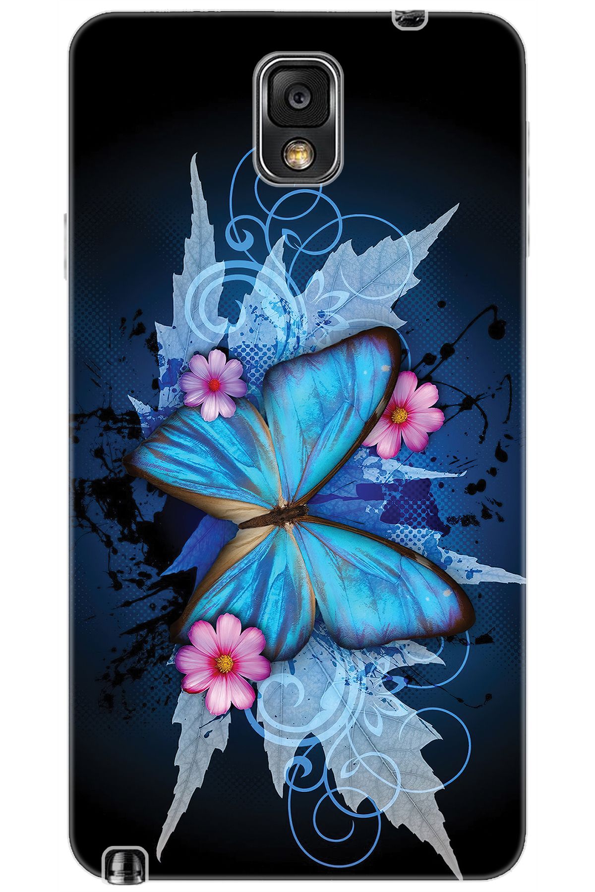 Ceppare Samsung Galaxy Note 3 (SM-N9000Q) Uyumlu Kılıf Desenli Silikon Kelebek Resim STK:550 CP-TwXvjDG