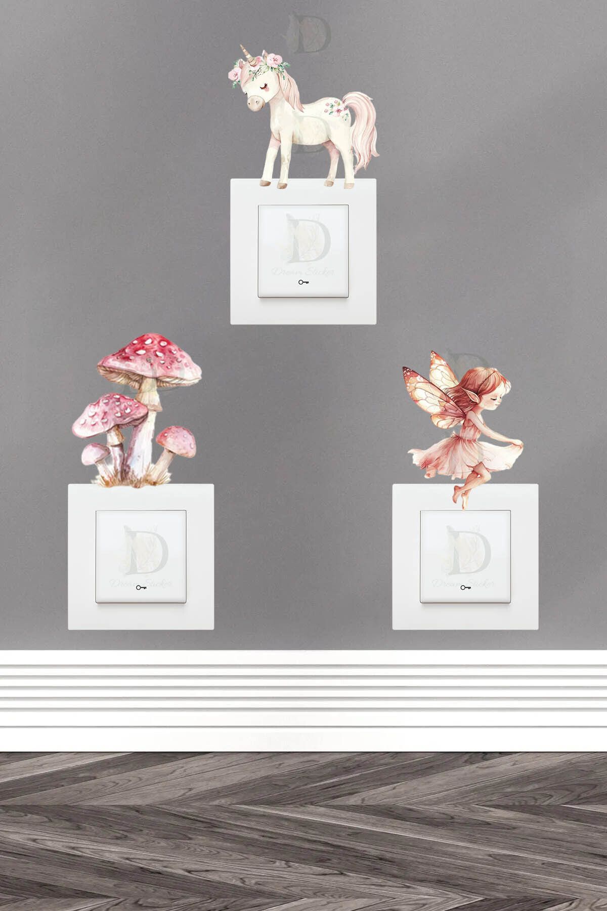 KT Decor Peri Masalı 3'lü Priz Sticker Seti