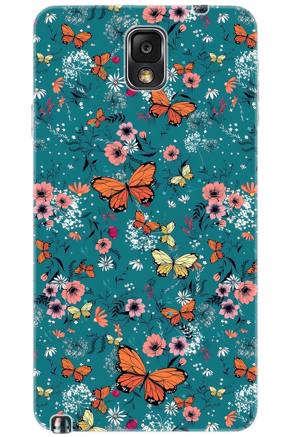 Ceppare Samsung Galaxy Note 3 (SM-N9000Q) Uyumlu Kılıf Desenli Silikon Kelebek STK:680 CP-ruWKTYP