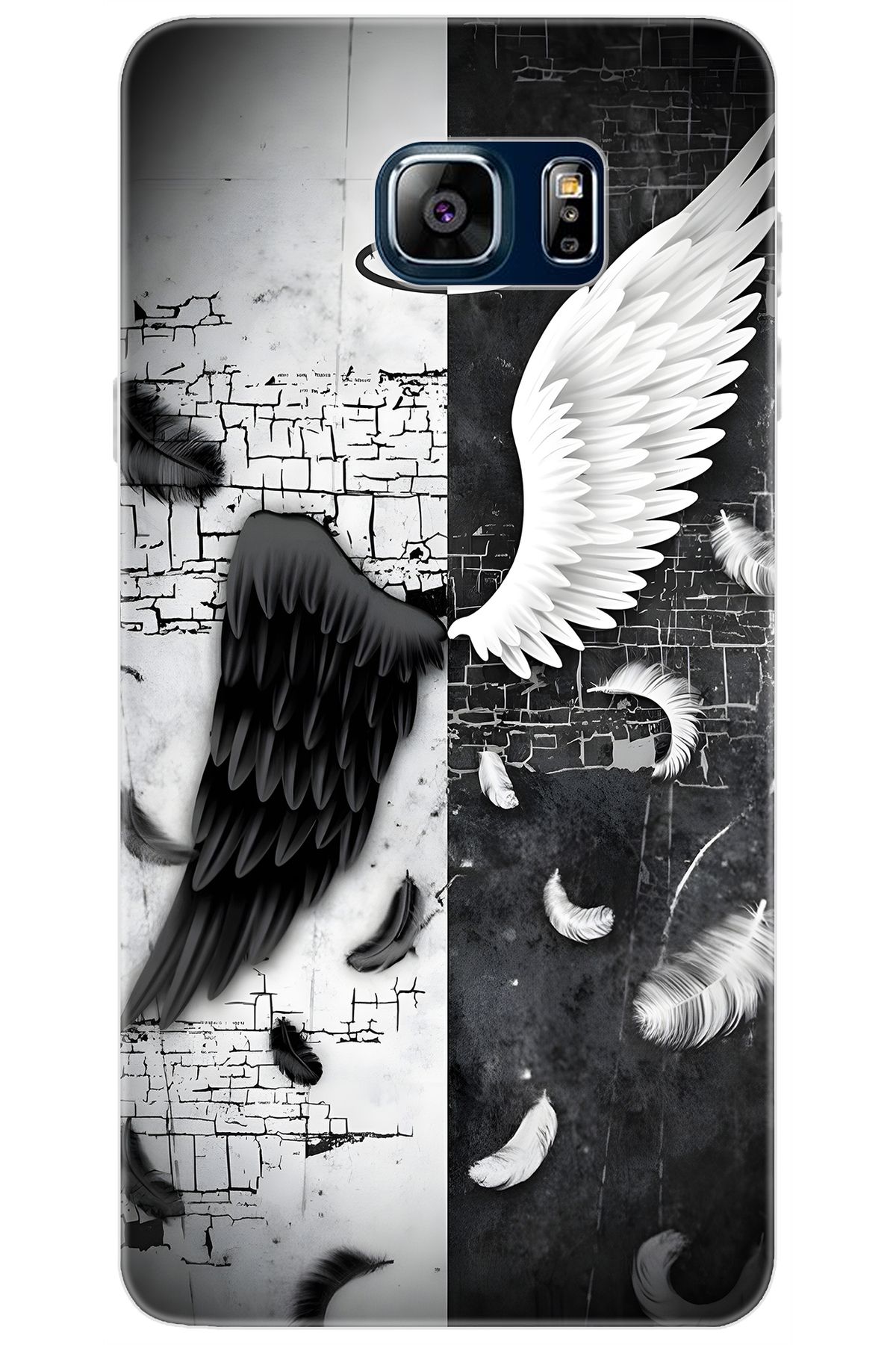 Ceppare Samsung Galaxy Note 5 (SM-N910F) Uyumlu Kılıf Desenli Silikon Melek ve Şeytan STK:715 CP-Pxoy476