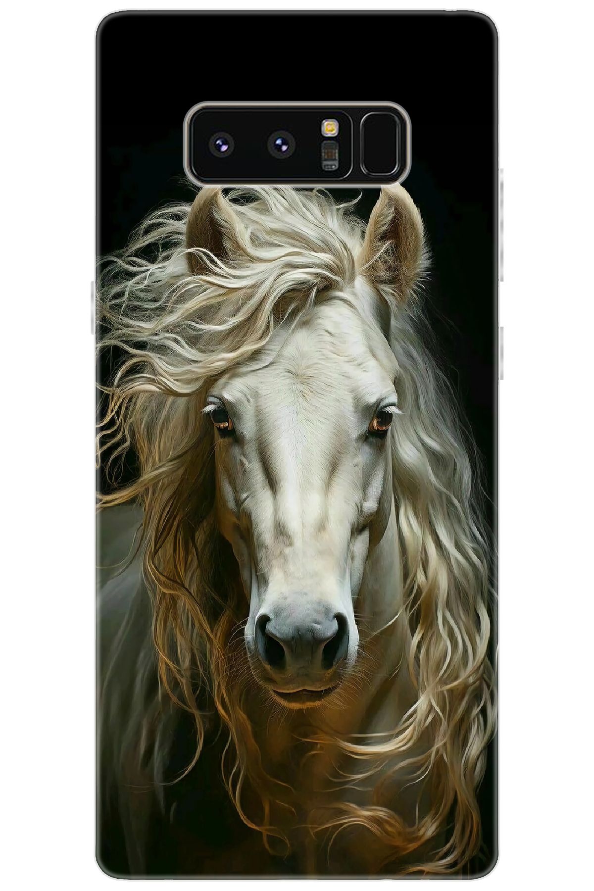 Ceppare Samsung Galaxy Note 8 (SM-N950F) Uyumlu Kılıf Desenli Silikon Beyaz At STK:689 CP-PH7AchW
