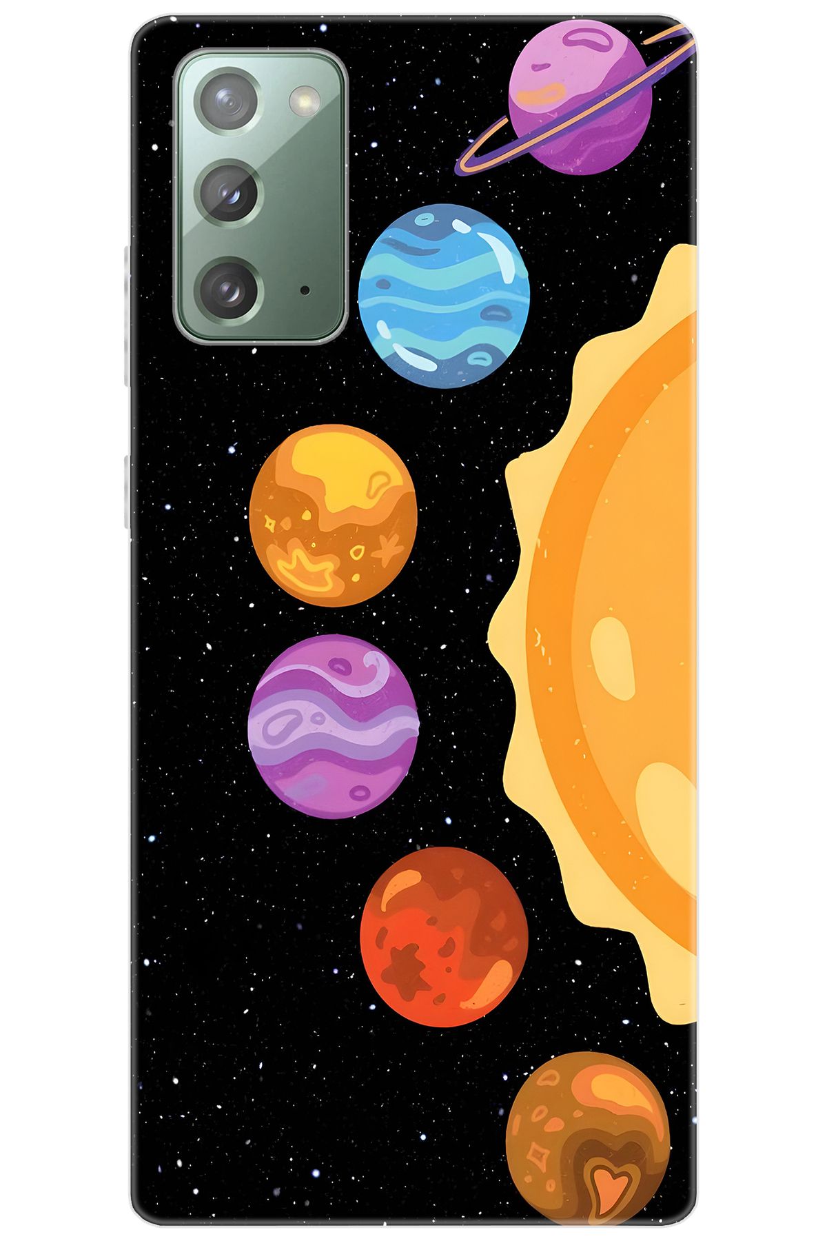 Ceppare Samsung Galaxy Note 20 (SM-N980F) Uyumlu Kılıf Desenli Silikon Gezegenler Tasarım STK:685 CP-1KRc0yS