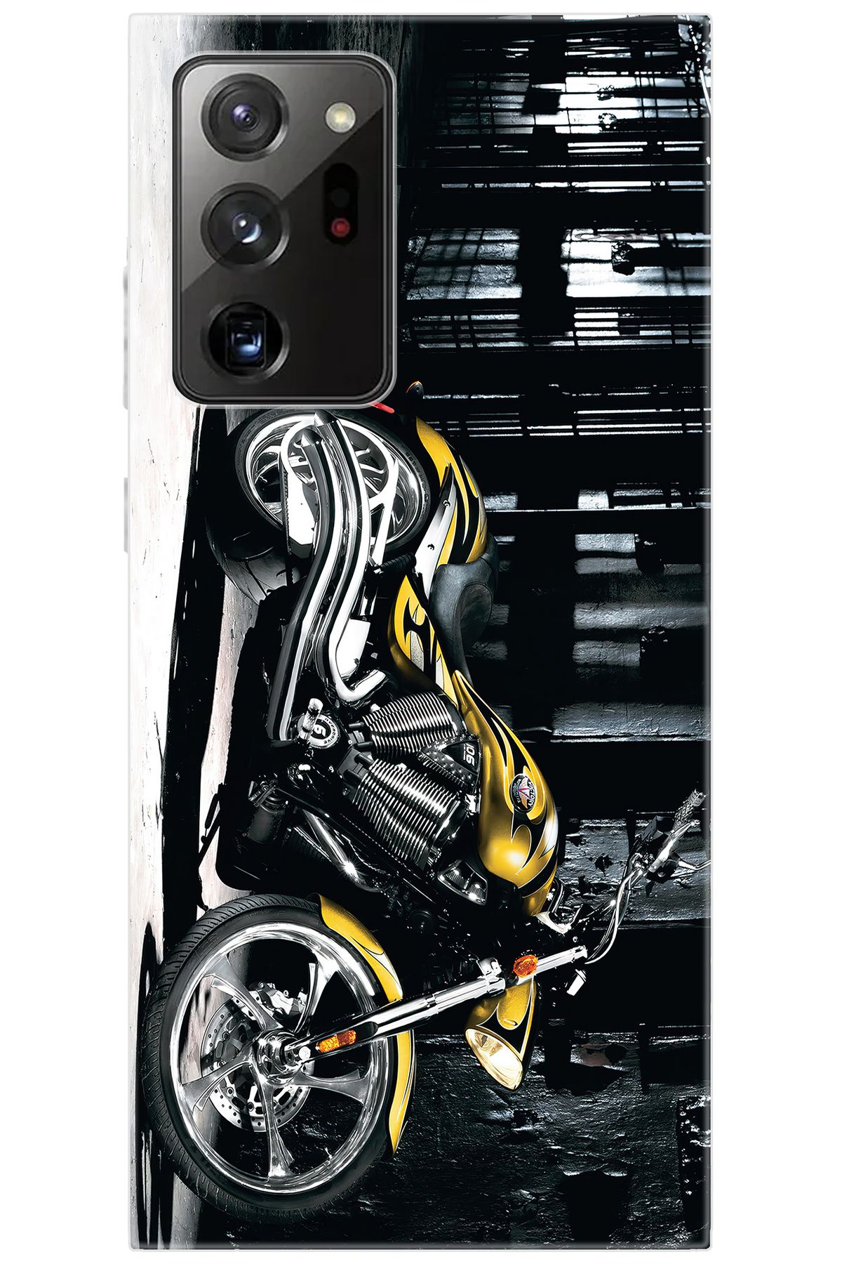 Ceppare Samsung Galaxy Note 20 ULTRA (SM-N985F) Uyumlu Kılıf Desenli Silikon Motorcycle STK:297 CP-3Uxqq4c