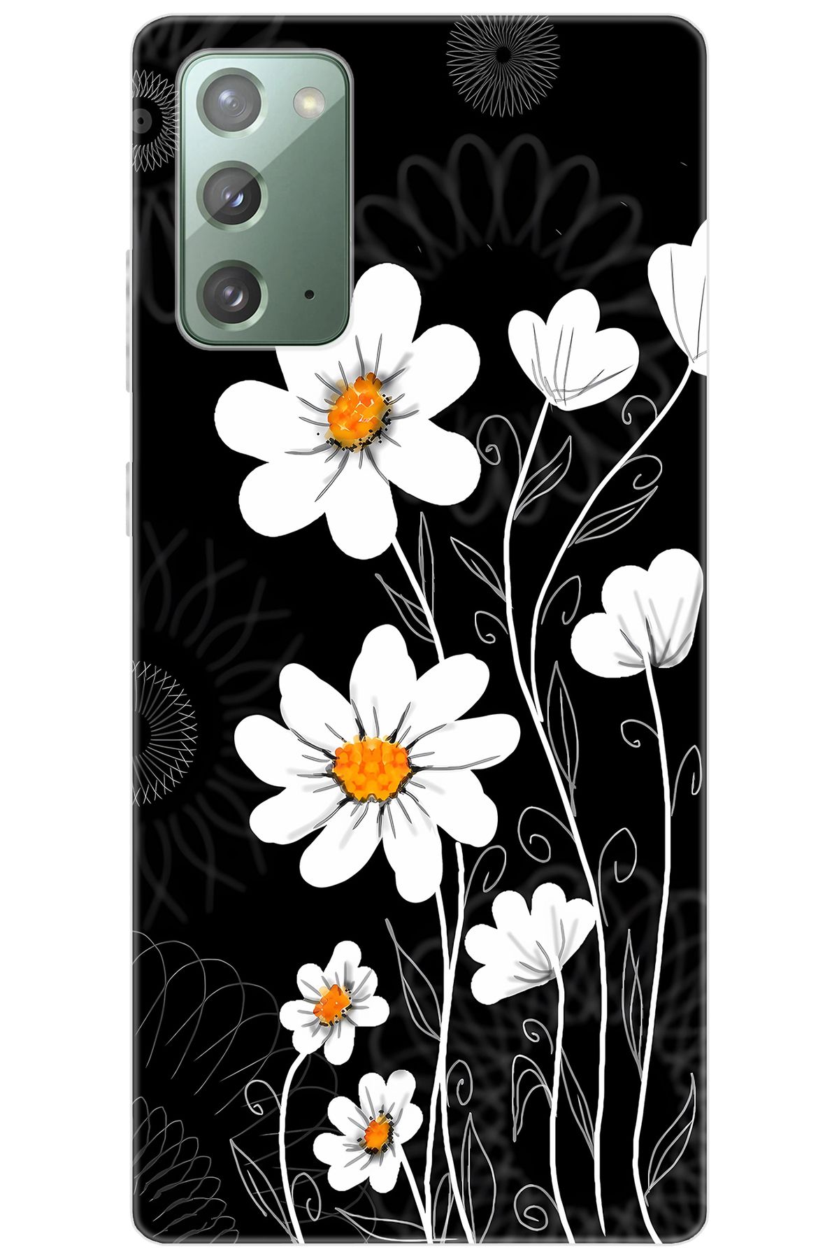 Ceppare Samsung Galaxy Note 20 (SM-N980F) Uyumlu Kılıf Desenli Silikon Papatya STK:693 CP-6Jklycs