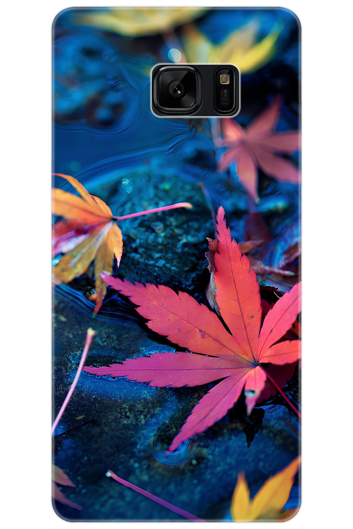 Ceppare Samsung Galaxy Note FE (SM-N935F) Uyumlu Kılıf Desenli İnce Silikon Yapraklar STK:702 CP-Sy6Bmz1