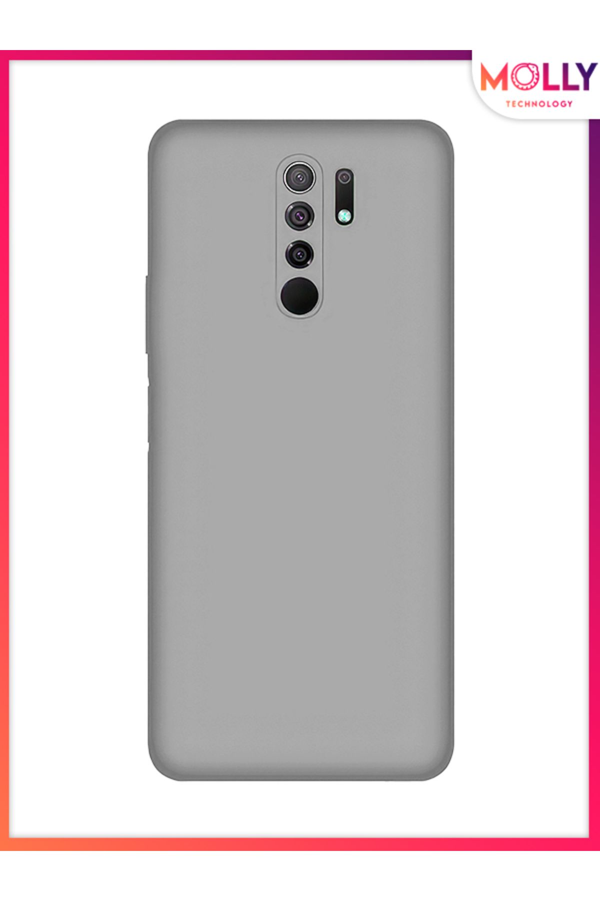 Molly Xiaomi Redmi 9 İçin Alfa Gri Liquid İçi Kadife Silikon Kılıf