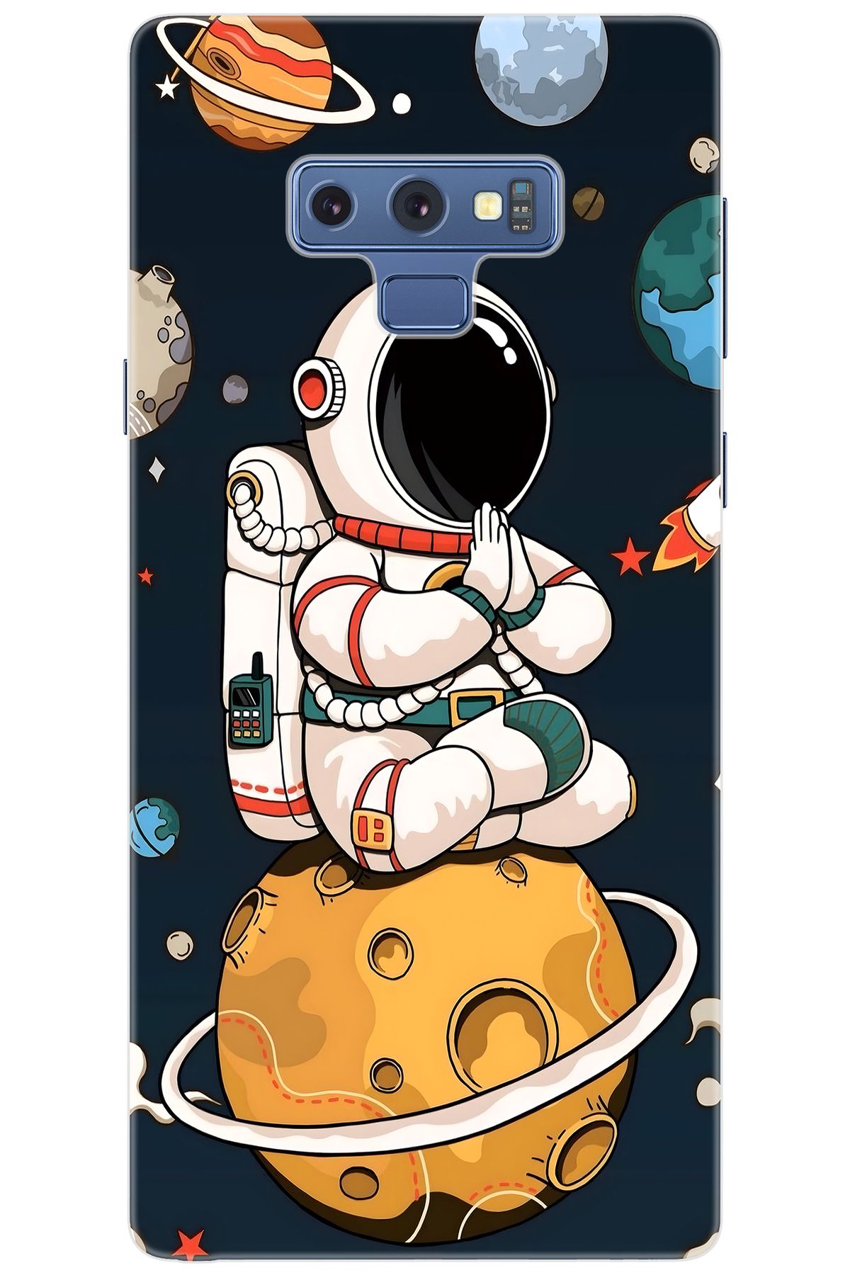 Ceppare Samsung Galaxy Note 9 (SM-N960F) Uyumlu Kılıf Desenli Silikon Astronot STK:695 CP-w3jilq3