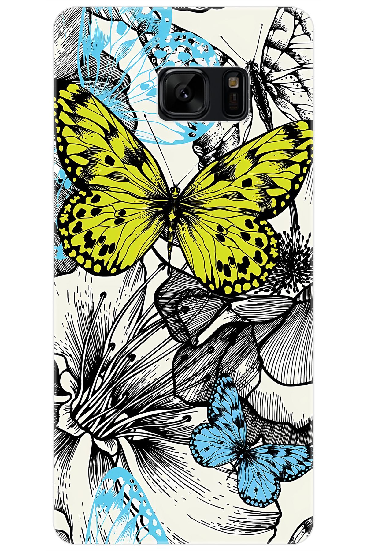 Ceppare Samsung Galaxy Note FE (SM-N935F) Uyumlu Kılıf Desenli İnce Silikon Kelebek STK:647 CP-4vjcPaG