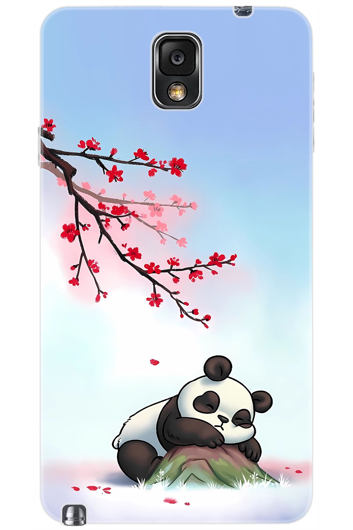 Ceppare Samsung Galaxy Note 3 (SM-N9000Q) Uyumlu Kılıf Desenli Silikon Uyuyan Panda STK:627 CP-zM56bzX