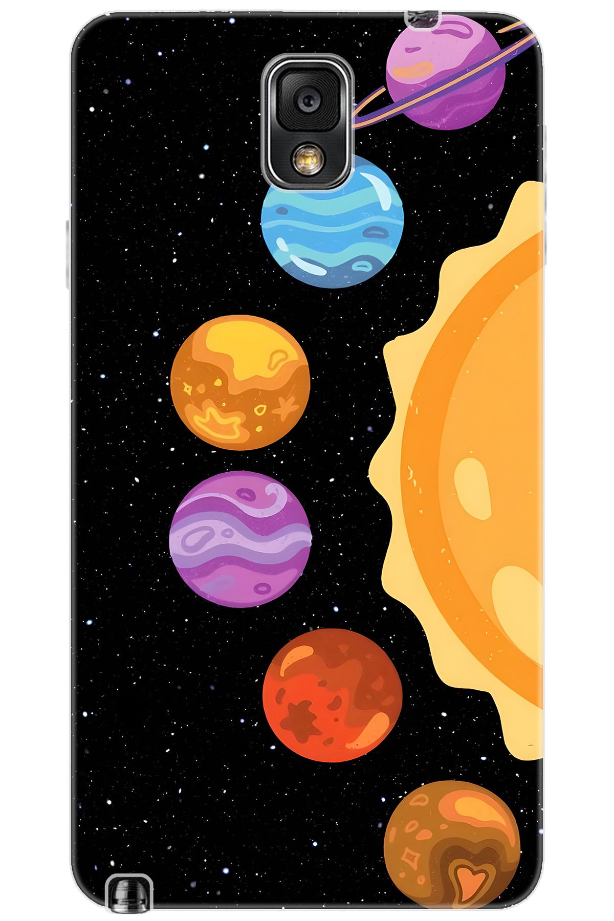 Ceppare Samsung Galaxy Note 3 (SM-N9000Q) Uyumlu Kılıf Desenli Silikon Gezegenler Tasarım STK:685 CP-sXNSIR4