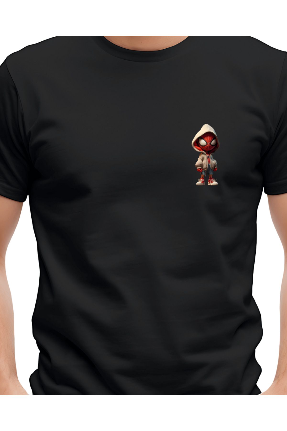 Ebiidesign Şapkalı Spaydırman Tasarımlı Baskılı T-Shirt