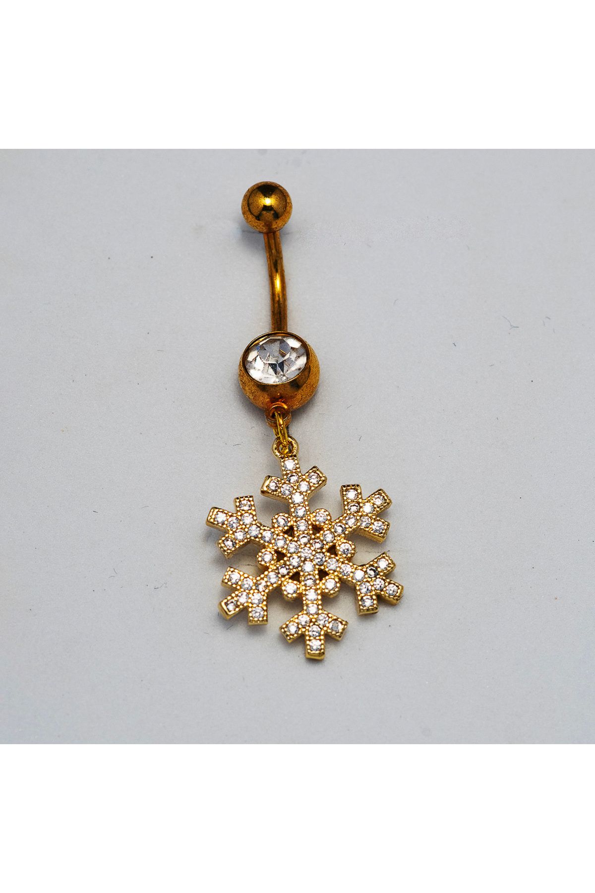Piercing by Sever SALLANTILI KAR TANESİ CERRAHİ ÇELİK GÖBEK BELLY PIERCING… ALTIN/GOLD RENKLİ ve ŞEFFAF TAŞLI.