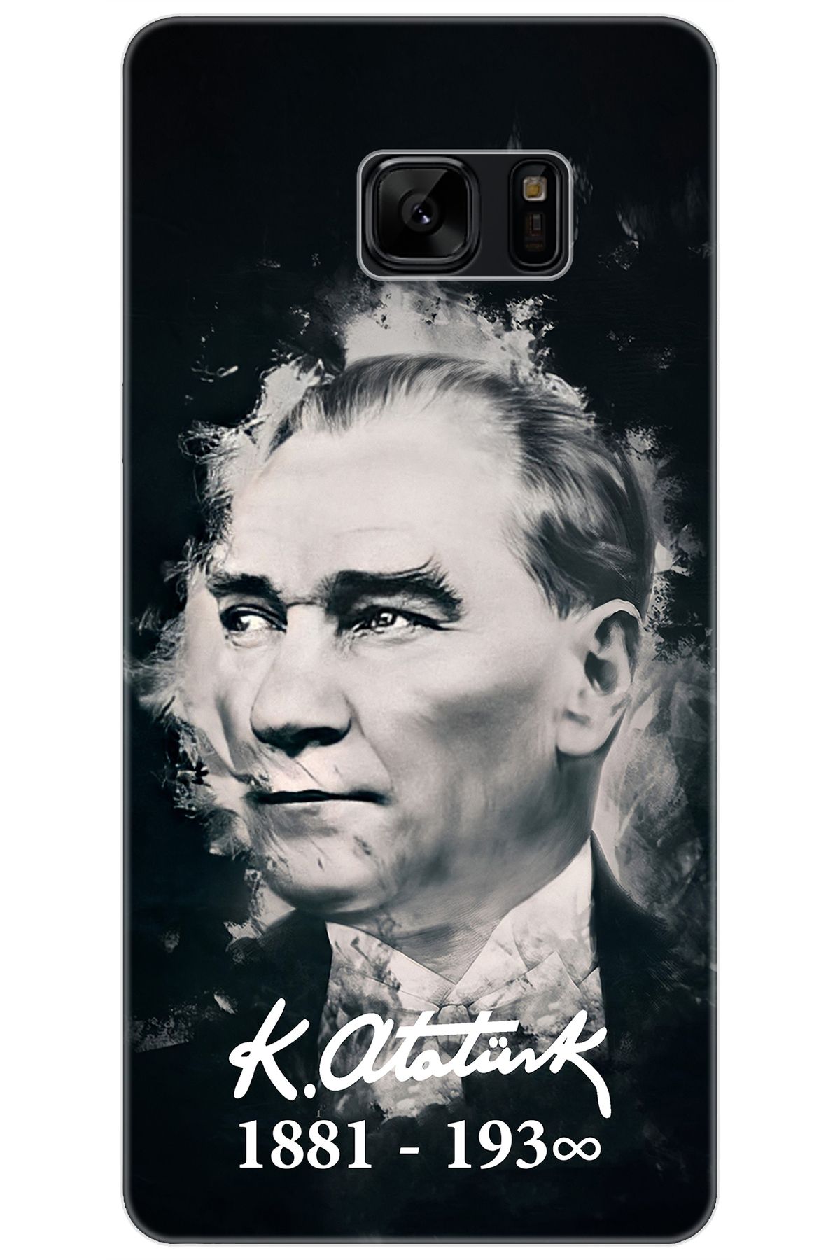 Ceppare Samsung Galaxy Note FE (SM-N935F) Uyumlu Kılıf Desen İnce Silikon Atatürk Serisi STK:388 CP-wunpyfo