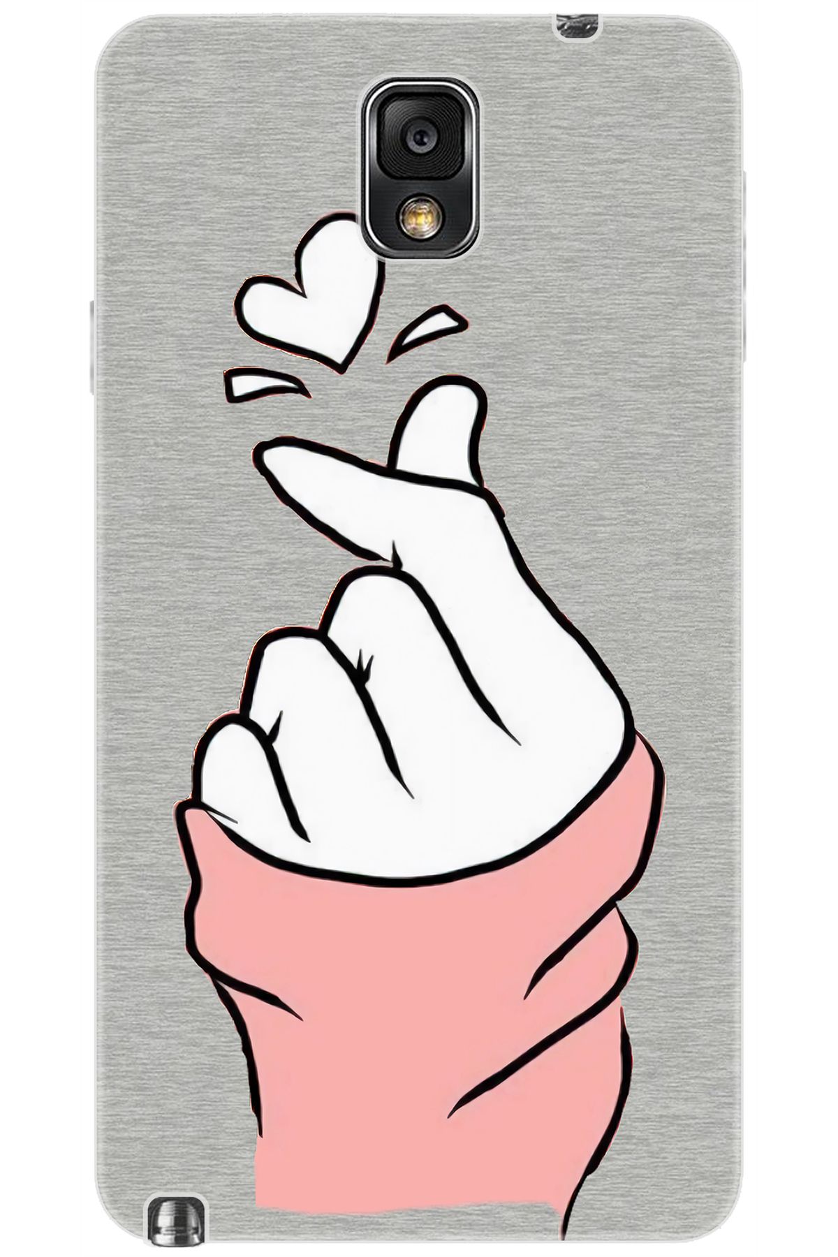 Ceppare Samsung Galaxy Note 3 (SM-N9000Q) Uyumlu Kılıf Desenli Silikon Parmak Kalp STK:750 CP-lXcko7R