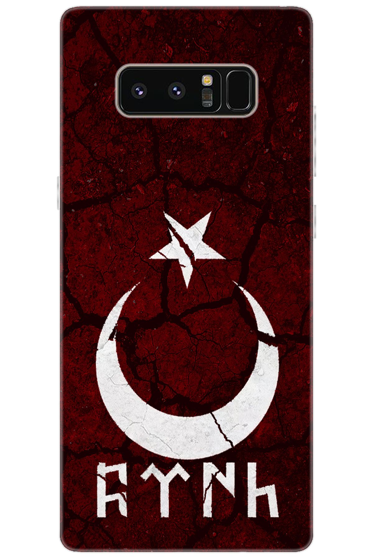 Ceppare Samsung Galaxy Note 8 (SM-N950F) Uyumlu Kılıf Desenli Silikon Göktürkçe Türk STK:386 CP-GJCKcWV