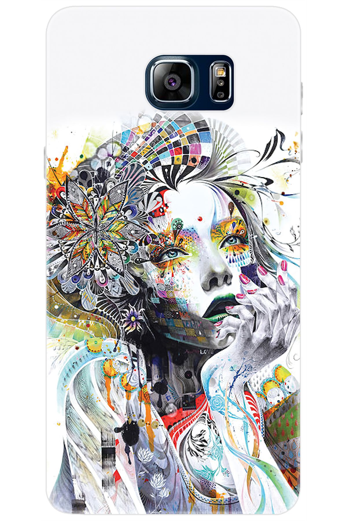 Ceppare Samsung Galaxy Note 5 (SM-N910F) Uyumlu Kılıf Desenli Silikon Düşünen Kız STK:574 CP-ZxuwLK7