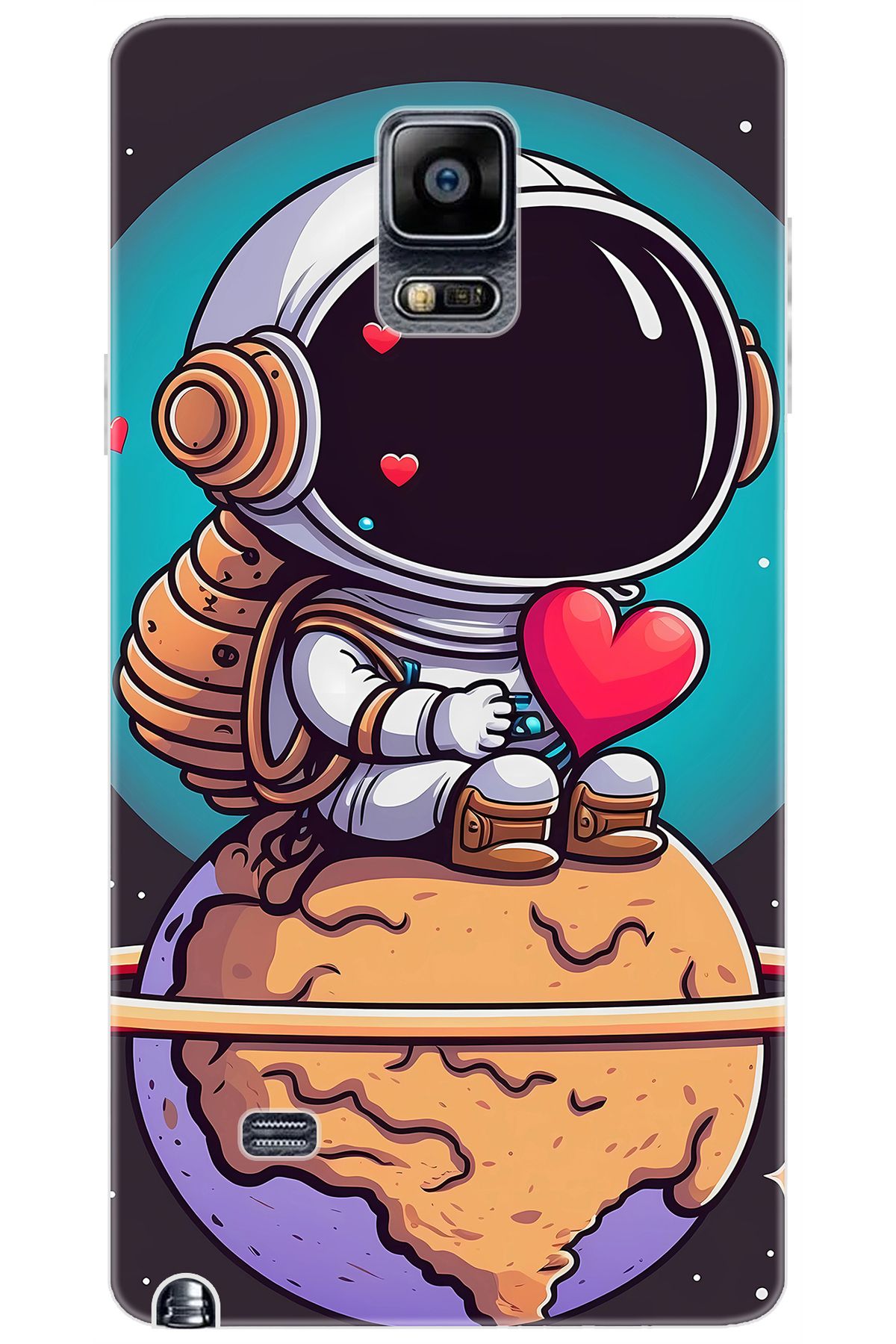 Ceppare Samsung Galaxy Note 4 (SM-N910F) Uyumlu Kılıf Desenli Silikon Astronot Seri STK:1007 CP-QDLxxoA