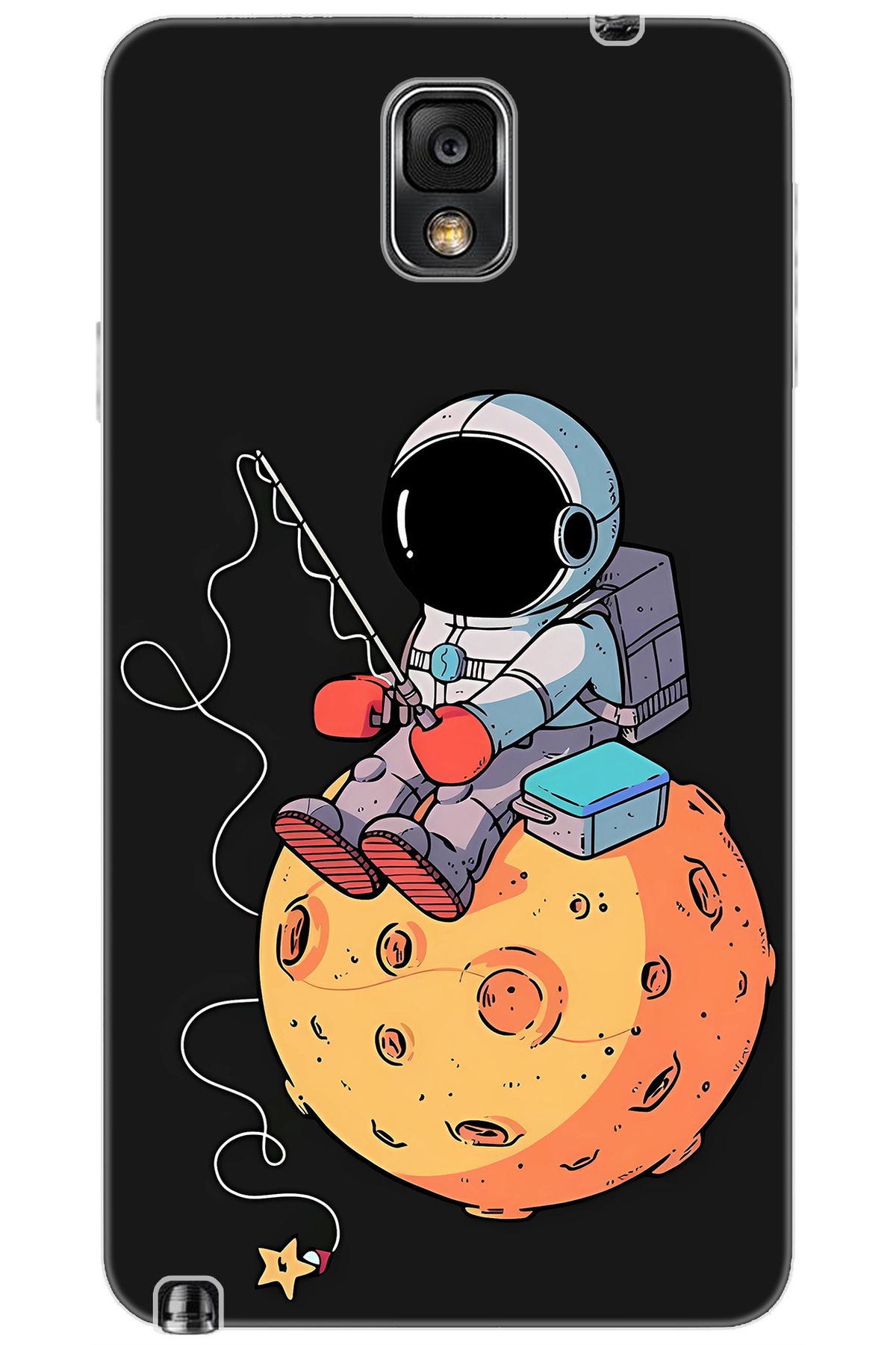 Ceppare Samsung Galaxy Note 3 (SM-N9000Q) Uyumlu Kılıf Desenli Silikon Astronot STK:640 CP-h1sOKak