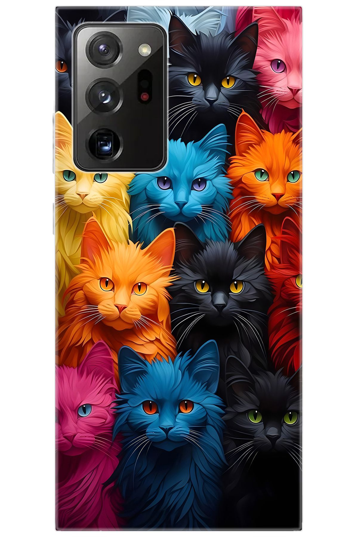 Ceppare Samsung Galaxy Note 20 ULTRA (SM-N985F) Uyumlu Kılıf Desen Silikon Renkli Kediler STK:713 CP-GV43Jps