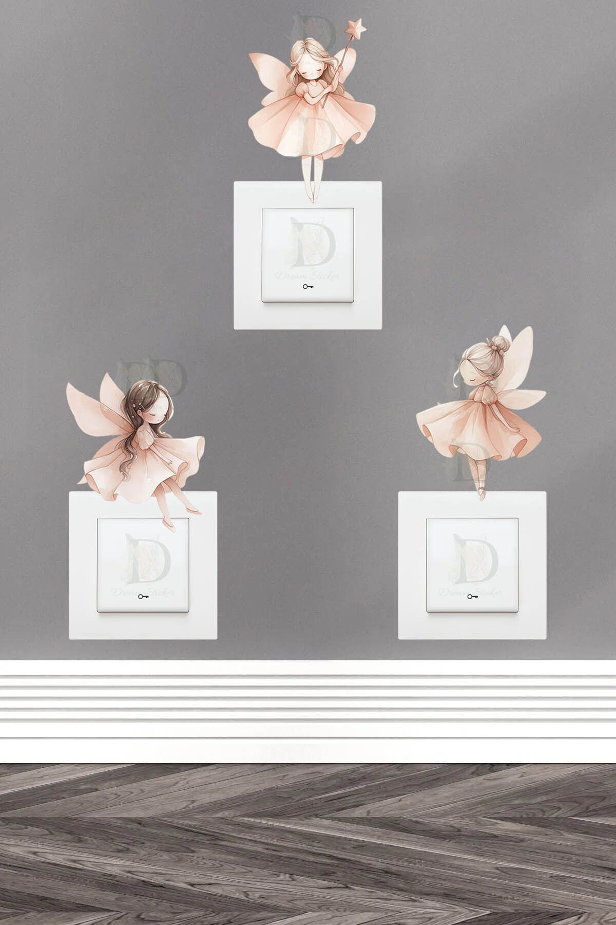 KT Decor Rüya Perisi Soft Renk 3'lü Priz Sticker Seti