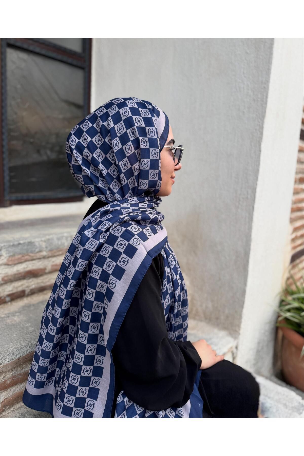Butik Yaseminofficial Pamuklu Dama Desenli Şal