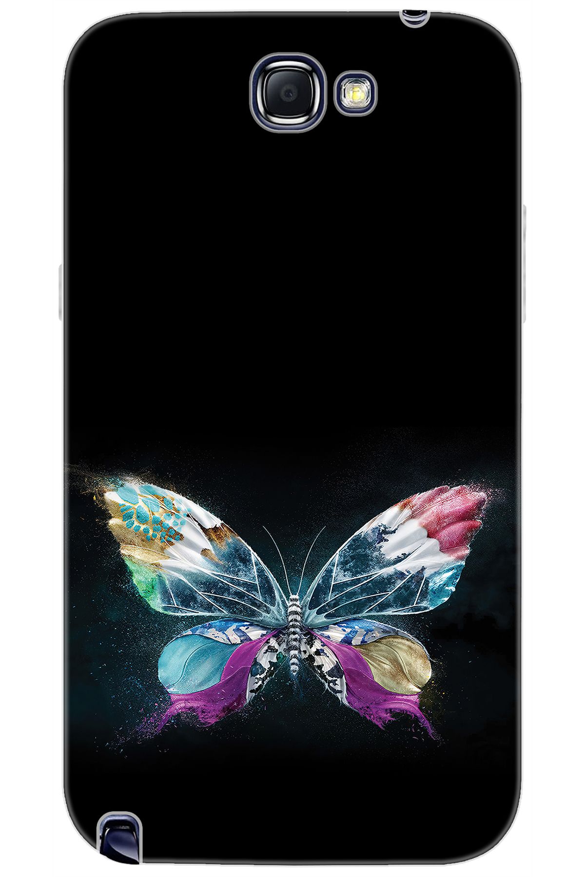 Ceppare Samsung Galaxy Note 2 (GT-N7100) Uyumlu Kılıf Desenli Silikon Kelebek Resim STK:548 CP-S6OihCu