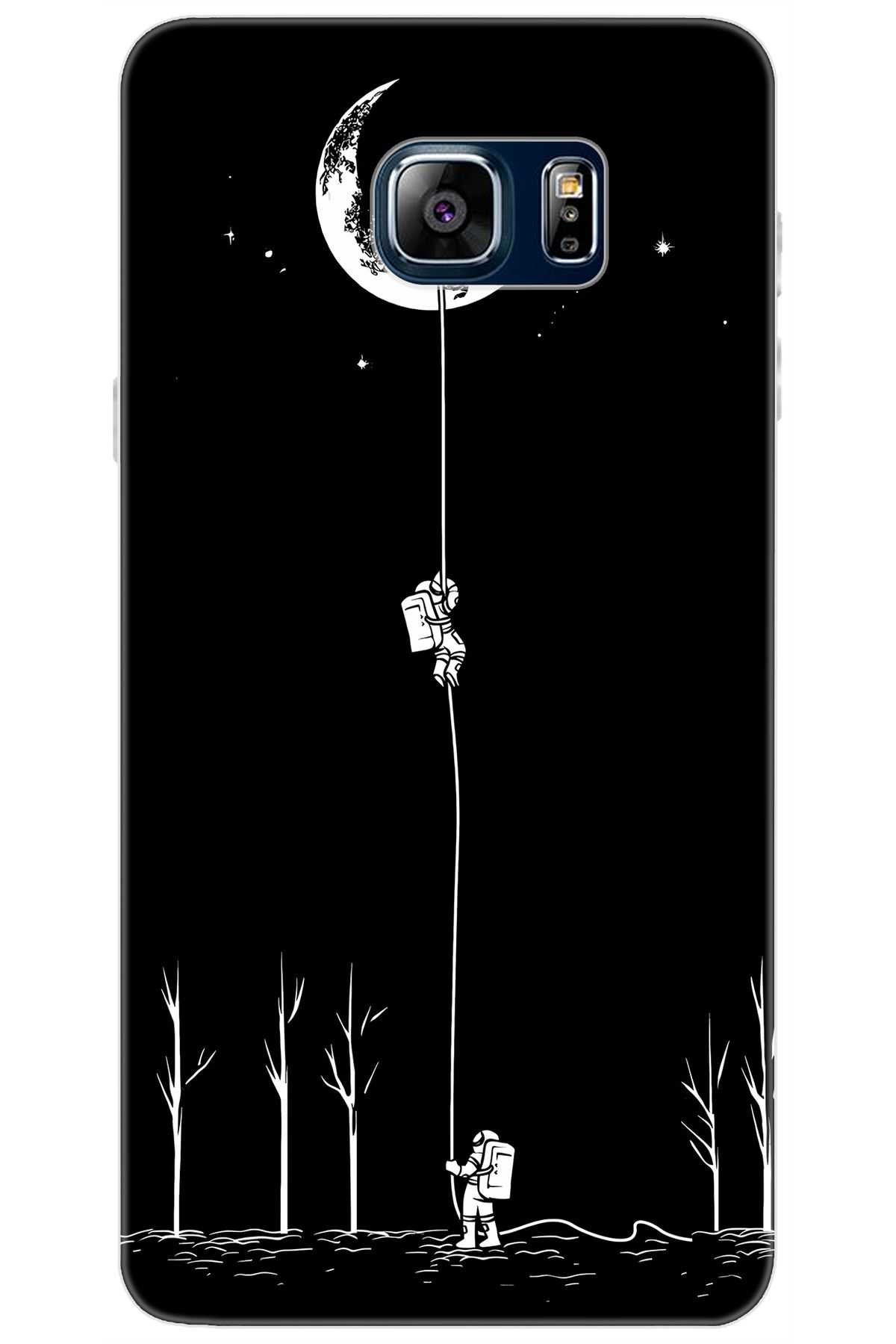 Ceppare Samsung Galaxy Note 5 (SM-N910F) Uyumlu Kılıf Desenli Silikon Astronot Seri STK:1006 CP-GZjN8Pu