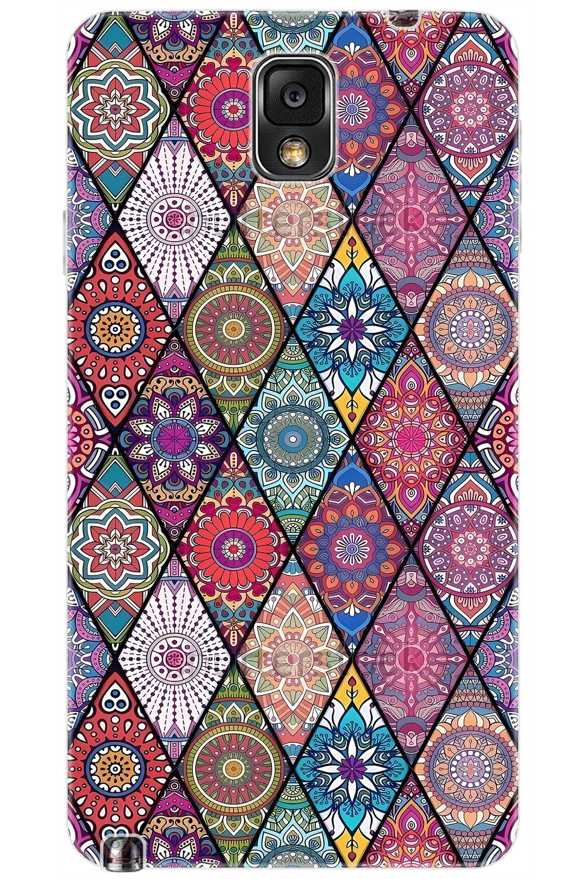 Ceppare Samsung Galaxy Note 3 (SM-N9000Q) Uyumlu Kılıf Desenli Silikon Kilim Tasarım STK:660 CP-IKSdcbV