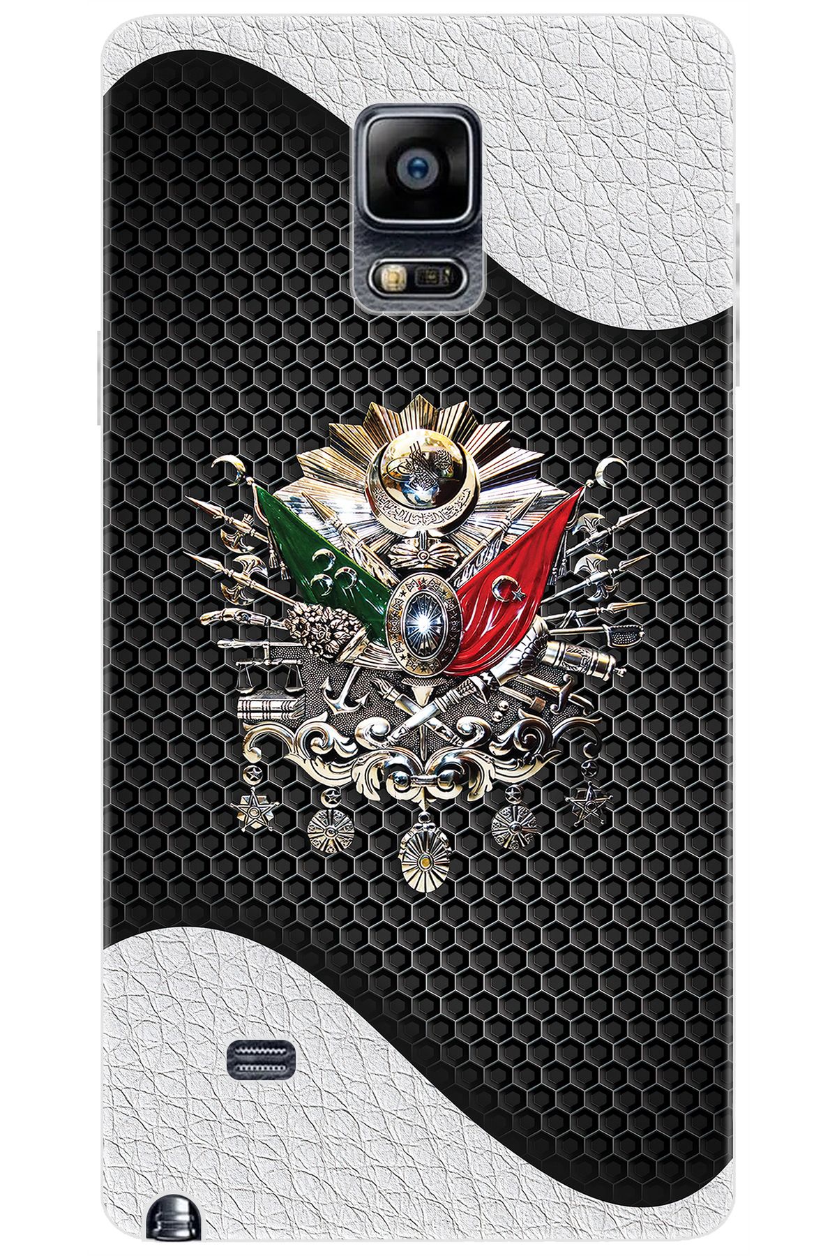 Ceppare Samsung Galaxy Note 4 (SM-N910F) Uyumlu Kılıf Desenli Silikon Osmanlı Tuğra STK:415 CP-2dojxlS