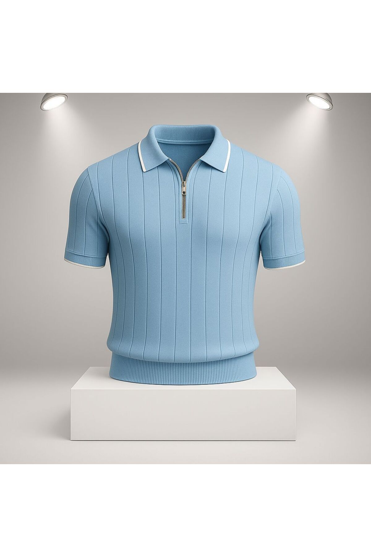 LC Waikiki Slim Fit Erkek Fermuarlı Polo Yaka Triko Tişört / T-shirt Yeni Sezon Fenomen Ürün