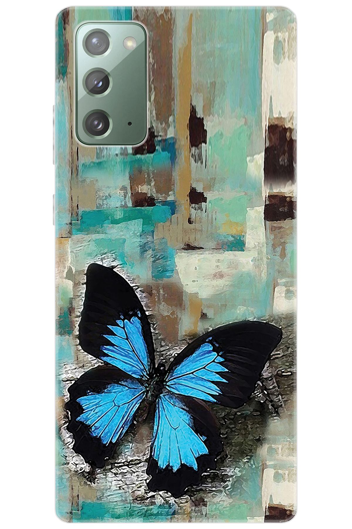 Ceppare Samsung Galaxy Note 20 (SM-N980F) Uyumlu Kılıf Desenli Silikon Kelebek Resim STK:549 CP-HTYNJva
