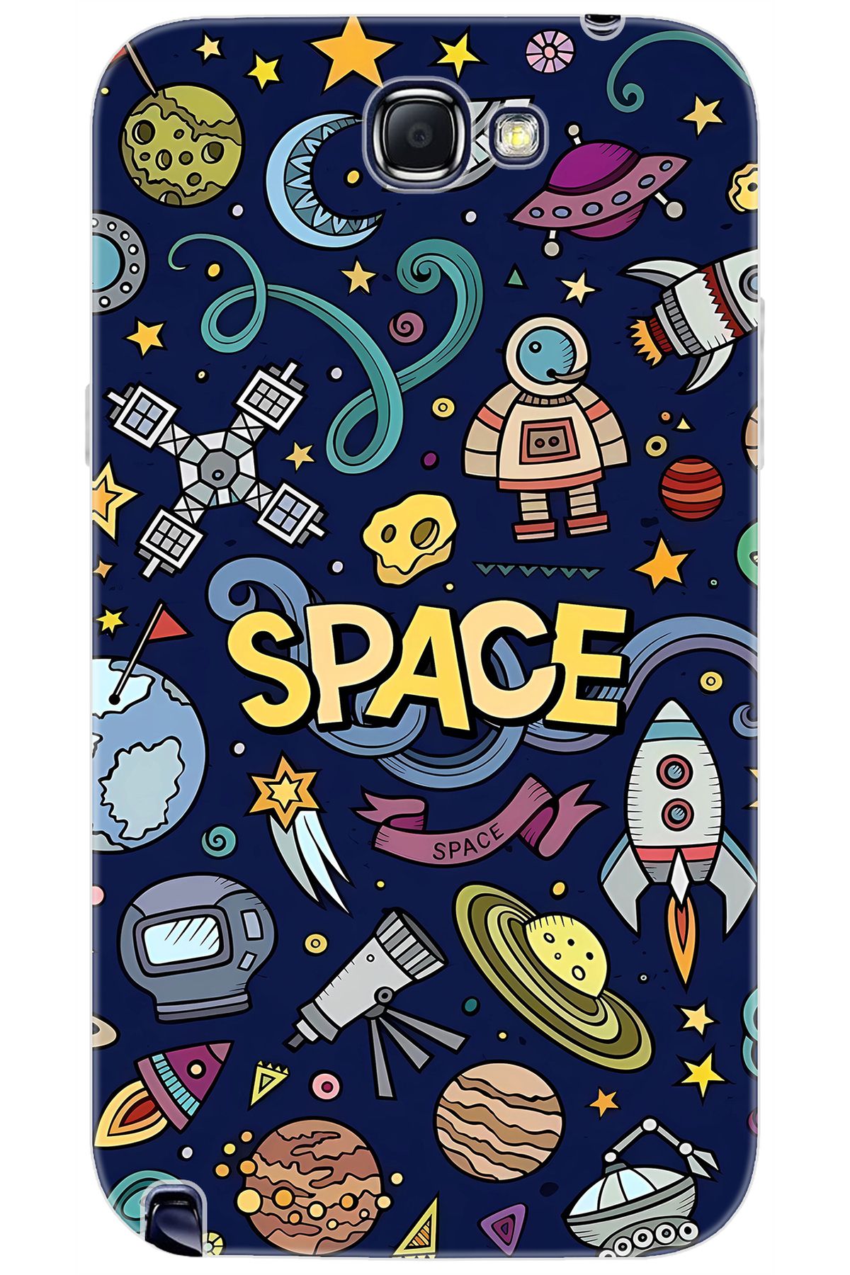 Ceppare Samsung Galaxy Note 2 (GT-N7100) Uyumlu Kılıf Desenli Silikon Space STK:623 CP-LLMgXjZ