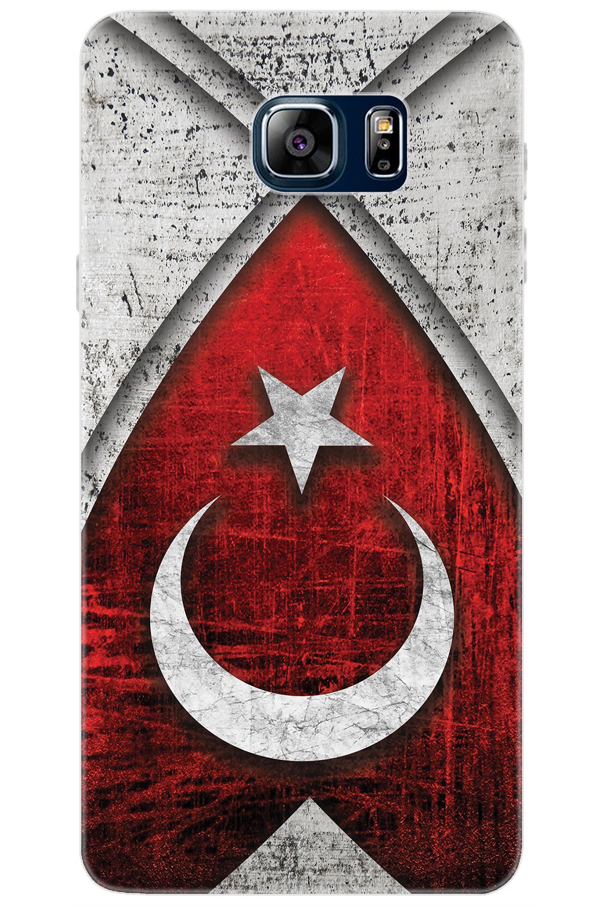 Ceppare Samsung Galaxy Note 5 (SM-N910F) Uyumlu Kılıf Desenli Silikon Türk Bayrağı STK:380 CP-Z2PWjBo
